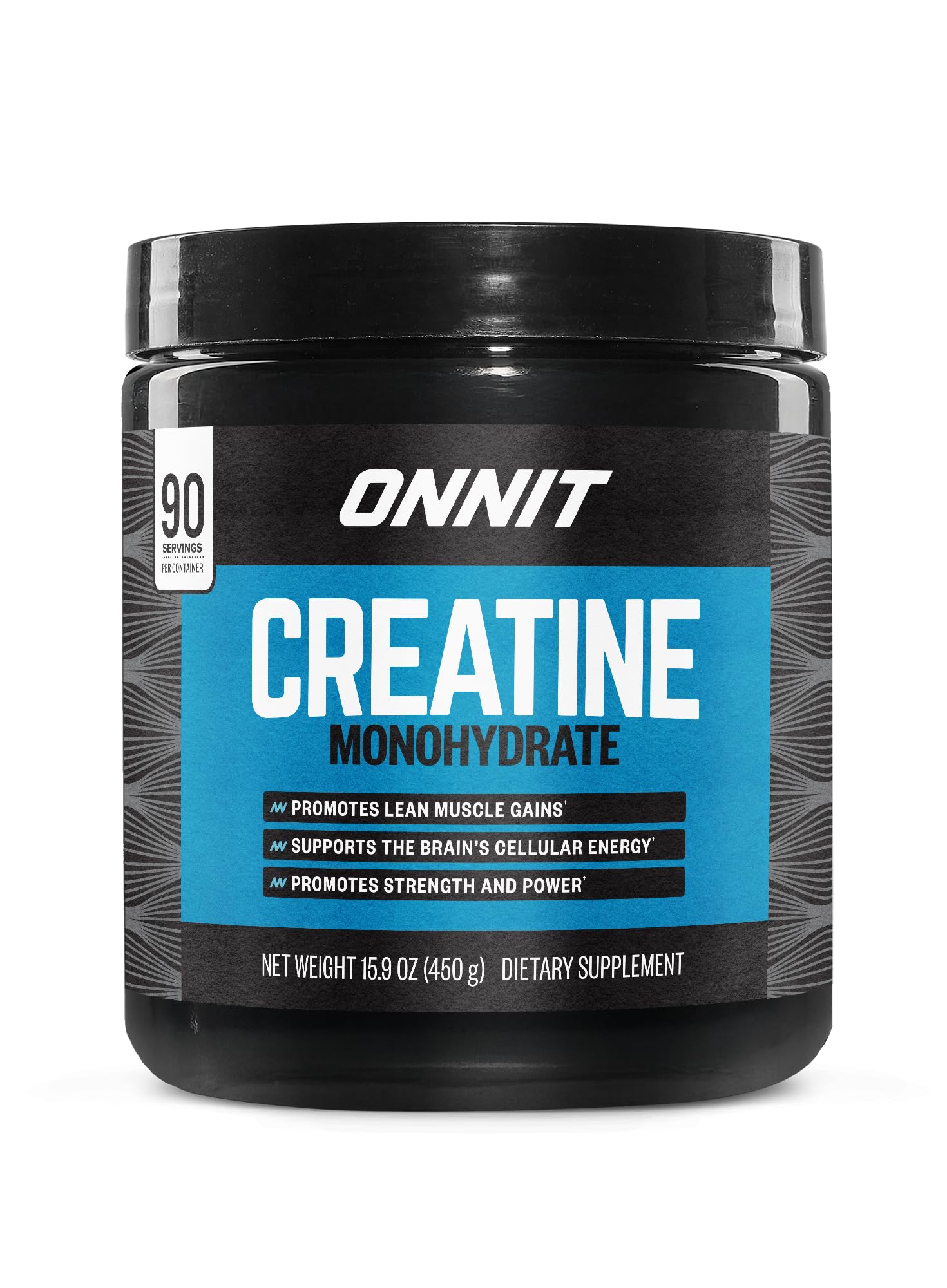 ONNIT Creatine Monohydrate Powder – Unflavored, 90-Serving Value Size – Supports Strength, Lean Muscle, and Brain Energy† – Keto Friendly, No Fillers, 90 Servings, 15.29 oz ONNITAu supplements