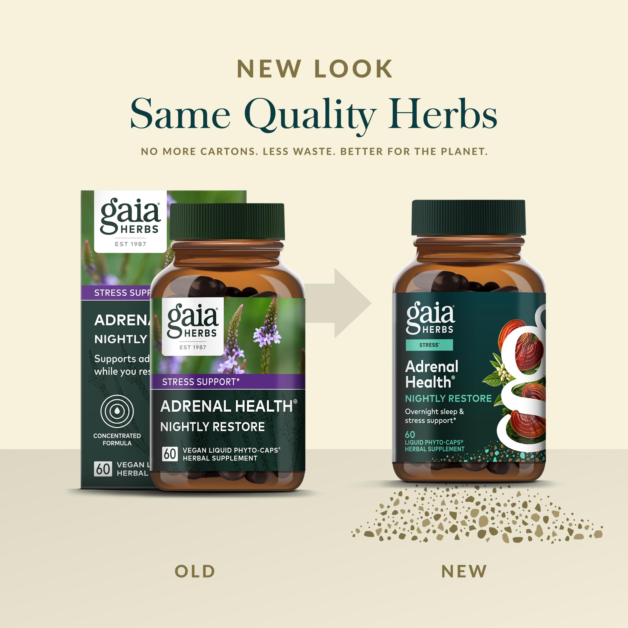 Gaia Herbs Adrenal Health Nightly Restore - Herbal Supplement with Ashwagandha, Magnolia Bark, Cordyceps, Lemon Balm & More* - 60 Vegan Liquid Phyto-Caps (30 Servings) Gaia HerbsAu supplements