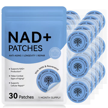 NAD Patches for Women & Men,One-Stop Solution for Skin and Wellness Support | NMNH, Resveratrol, Hyaluronic Acid, Vitamin C, & Coq10 l Premium 8-Hour Time-Release Patch for Enhanced Absorption MAYPJHEHAu supplements