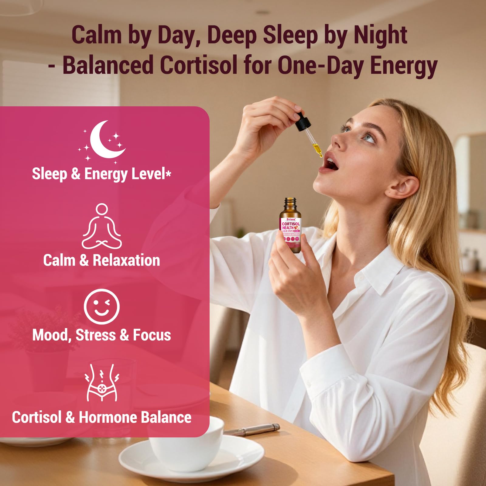Bvlaue Cortisol Supplements Detox for Women - 20-in-1 Cortisol Reducer,Manager,Lower w/Ashwagandha,Magnesium,L-Theanine,Saffron,Rhodiola for Hormone Balance/Sleep/Stress Relief,Strawberry Flavor BvlaueAu supplements