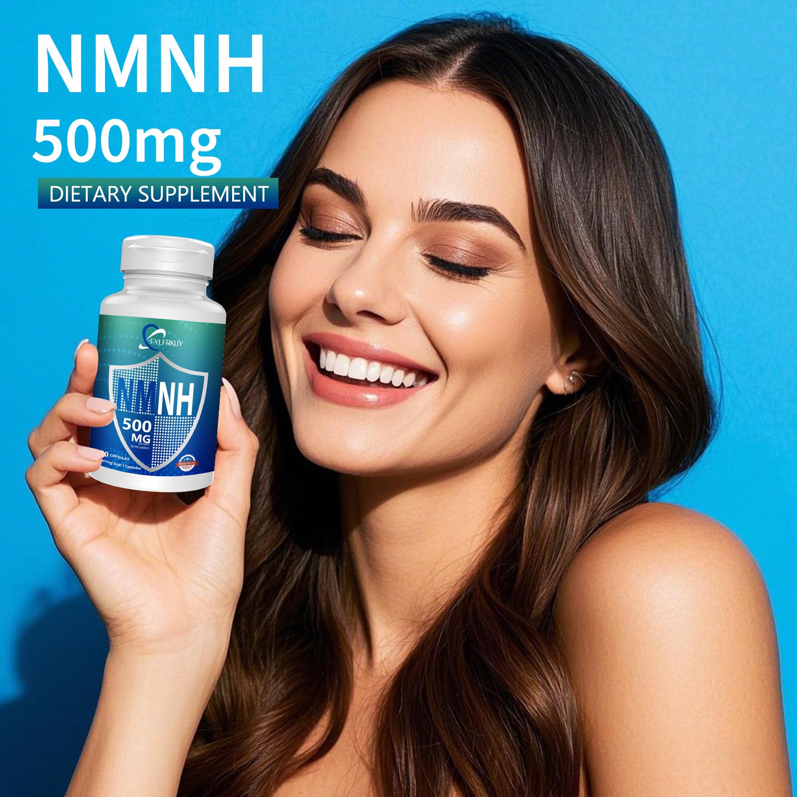 FYLFRKUY New NMNH 500mg Per Serving (Dihydronicotinamide Mononucleotide), NAD 𝐒𝐮𝐩𝐩𝐥𝐞𝐦𝐞𝐧𝐭𝐬 Pure Organic, More Effective Than NMN for Anti-Aging, Energy, Immunity, Focus - 60 Count FYLFRKUYAu supplements