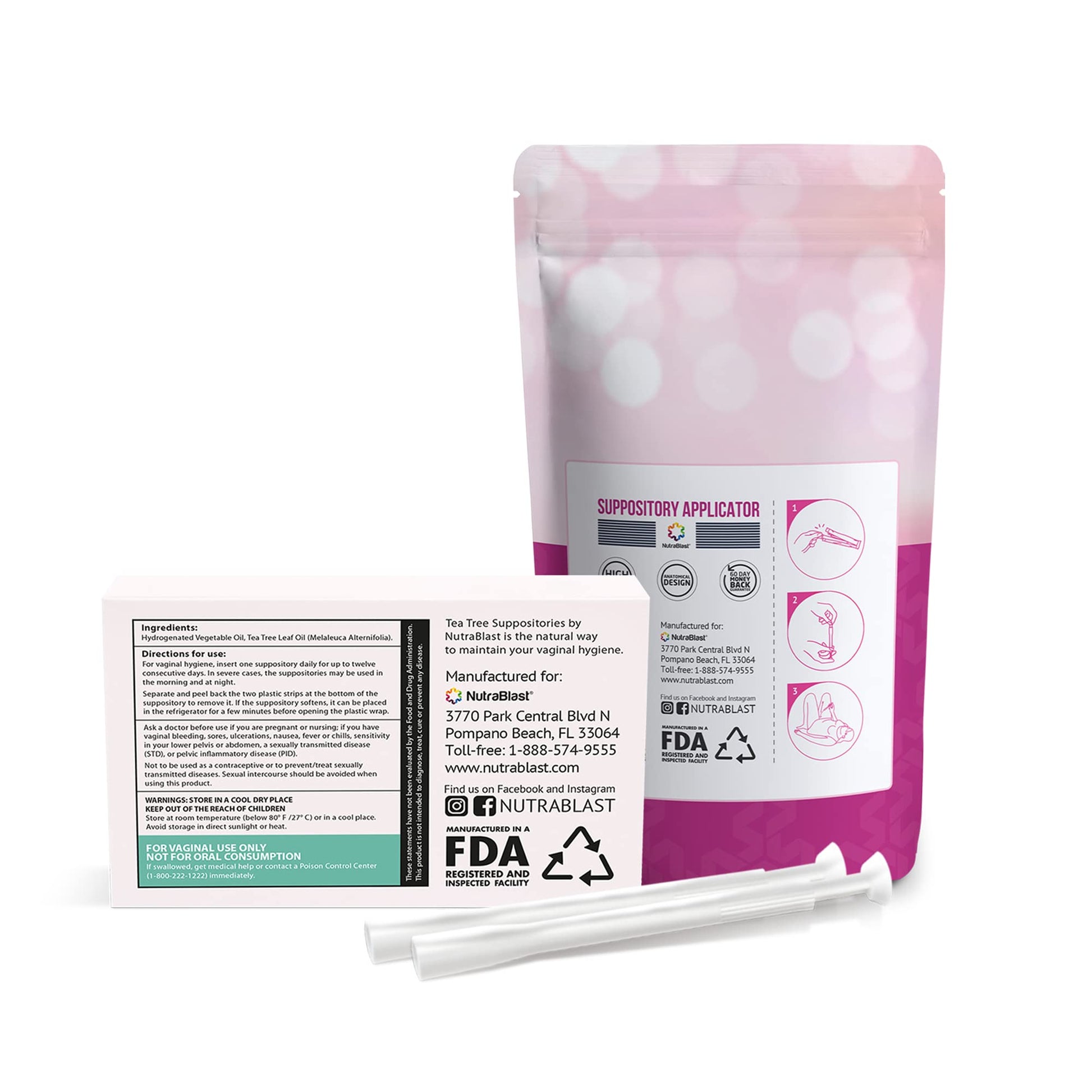 NutraBlast Tea Tree Oil Vaginal Suppositories w/Applicators NutraBlastAu supplements