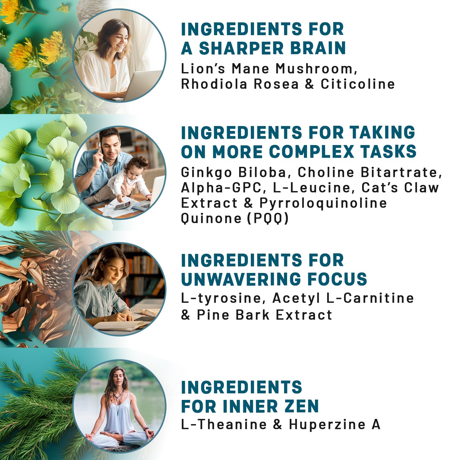 14-in-1 Lions Mane Supplement Capsules - Nootropic Brain Supplement with Ginkgo Biloba for Brain Support, Memory and Focus - Alpha GPC, L Theanine & Choline Supplements with 1300mg Per Serving (60 ct) PrimeMDAu supplements