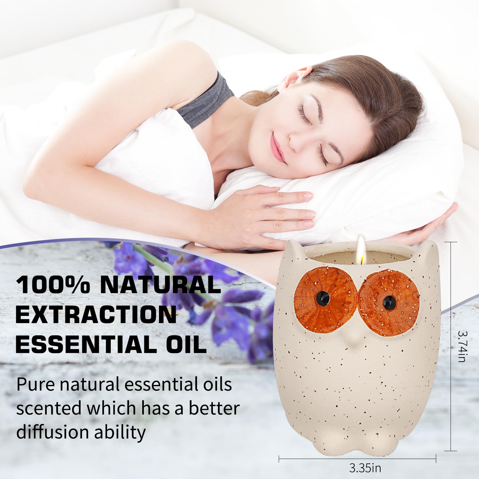 ETAKISH Lavender Scented Candle Gifts for Women, Cute Owl Highly Scented Aromatherapy Candle ETAKISHAu supplements