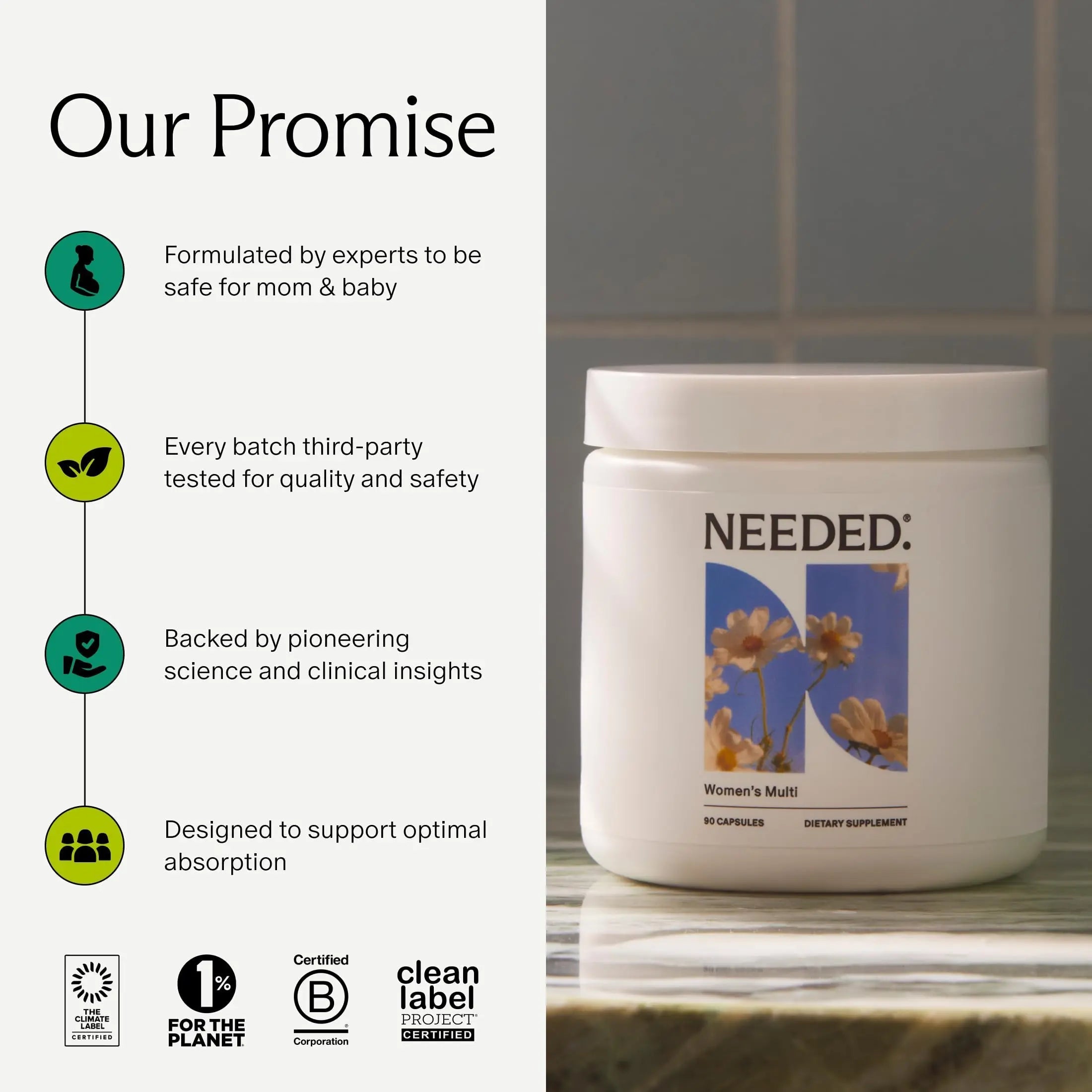 Needed. Multivitamin for Women with 23 Vitamins, Minerals and Antioxidants - Daily Womens Multivitamin Needed.Au supplements
