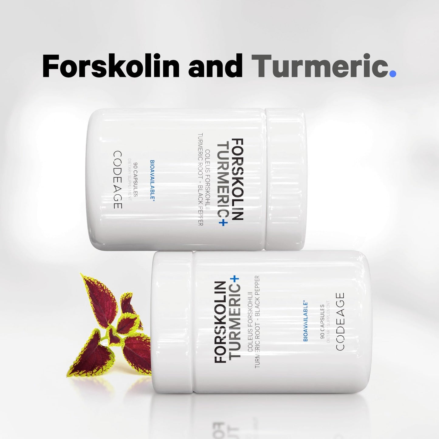 Codeage Forskolin, Pure Forskolin Coleus + Organic Turmeric Root Powder, 95% Curcumins CodeageUS supplements