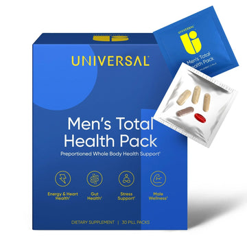 Men's Total Health Daily Vitamin Packs - 22 Essential Minerals & Vitamins for Men, All-in-One Multivitamin Supplement for Energy Universal UAu supplements