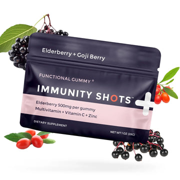 SGC Immunity Shots - Elderberry and Goji Berry 500mg Multivitamin Gummies (12-Packs, 4 Per Pack) Immune System Support Supplement SGCAu supplements