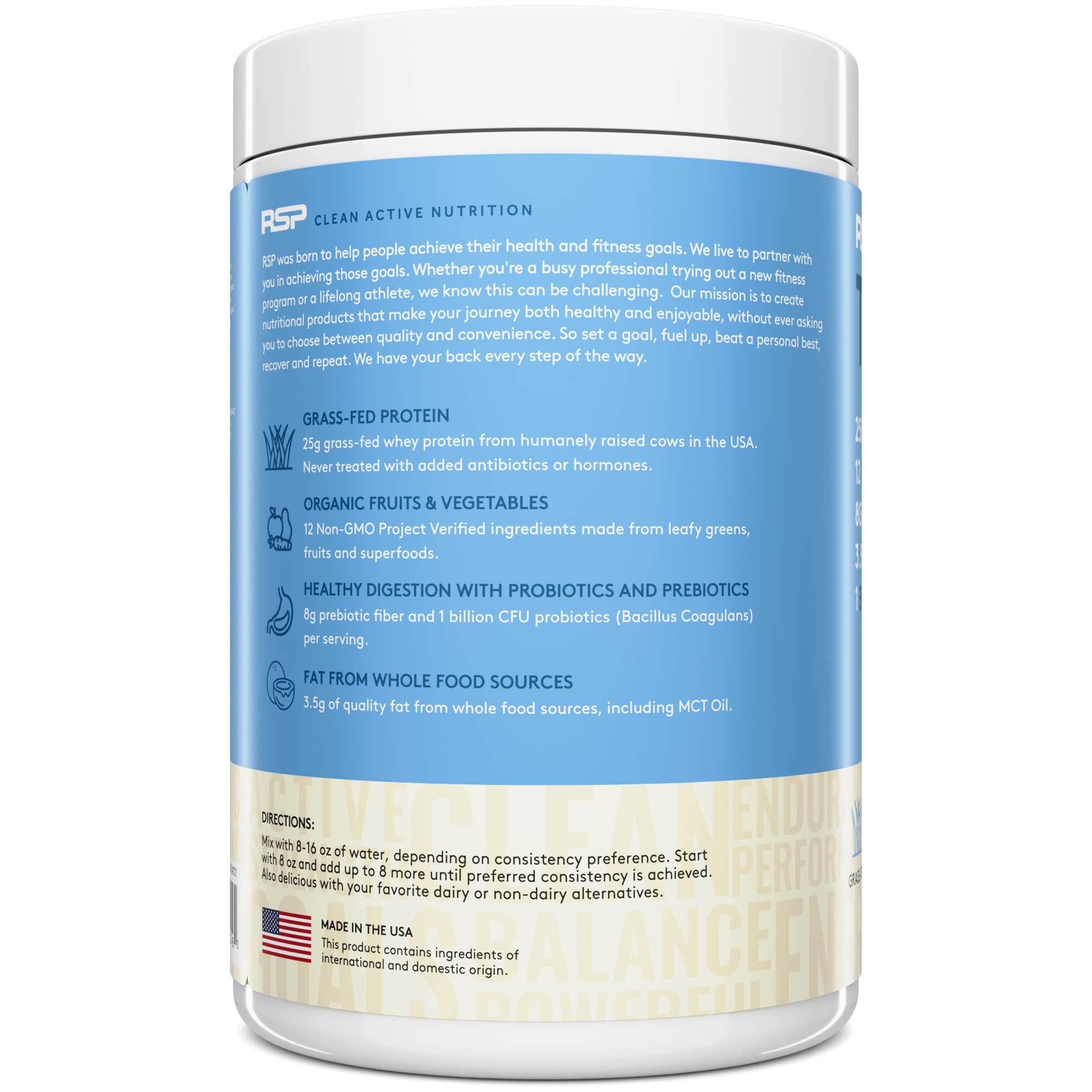 TrueFit Meal Replacement Shake Protein Powder, Grass Fed Whey + Organic Fruits RSP NUTRITIONAu supplements
