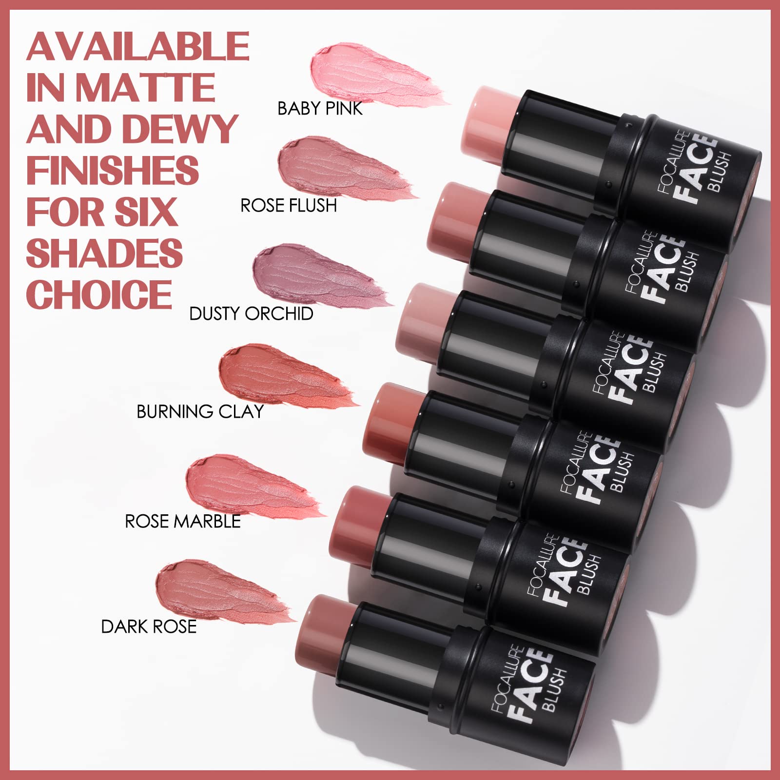 FOCALLURE Cream Blush Makeup,Buildable Blush Stick for Cheeks,Matte and Dewy Finish,Long Wearing,Easy Application,Lightweight Multi Stick,ROSE FLUSH FOCALLUREAu supplements