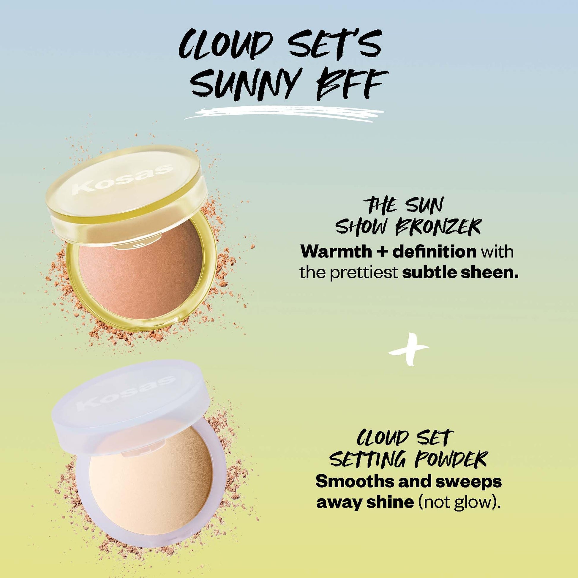 Kosas Sun Show Glowy Warmth Baked Bronzer - Contouring Powder for Cheekbones, Nose & Jawline - Enriched with Concentrated Fatty Acids - Talc-Free, Vegan & Hypoallergenic - Waves KosasAu supplements