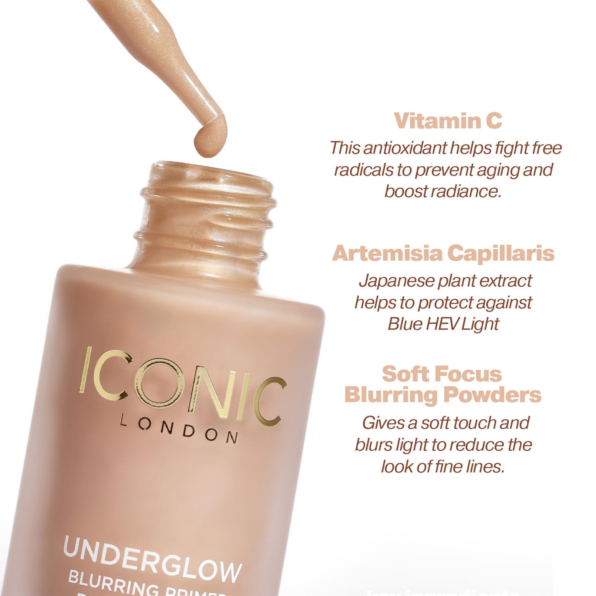 ICONIC LONDON Underglow Blurring Primer | Blurs Imperfections and Gives Skin a Radiant Glow, Cruelty-Free, Vegan Makeup Universal Shade, 0.91 Fl oz ICONIC LONDONAu supplements