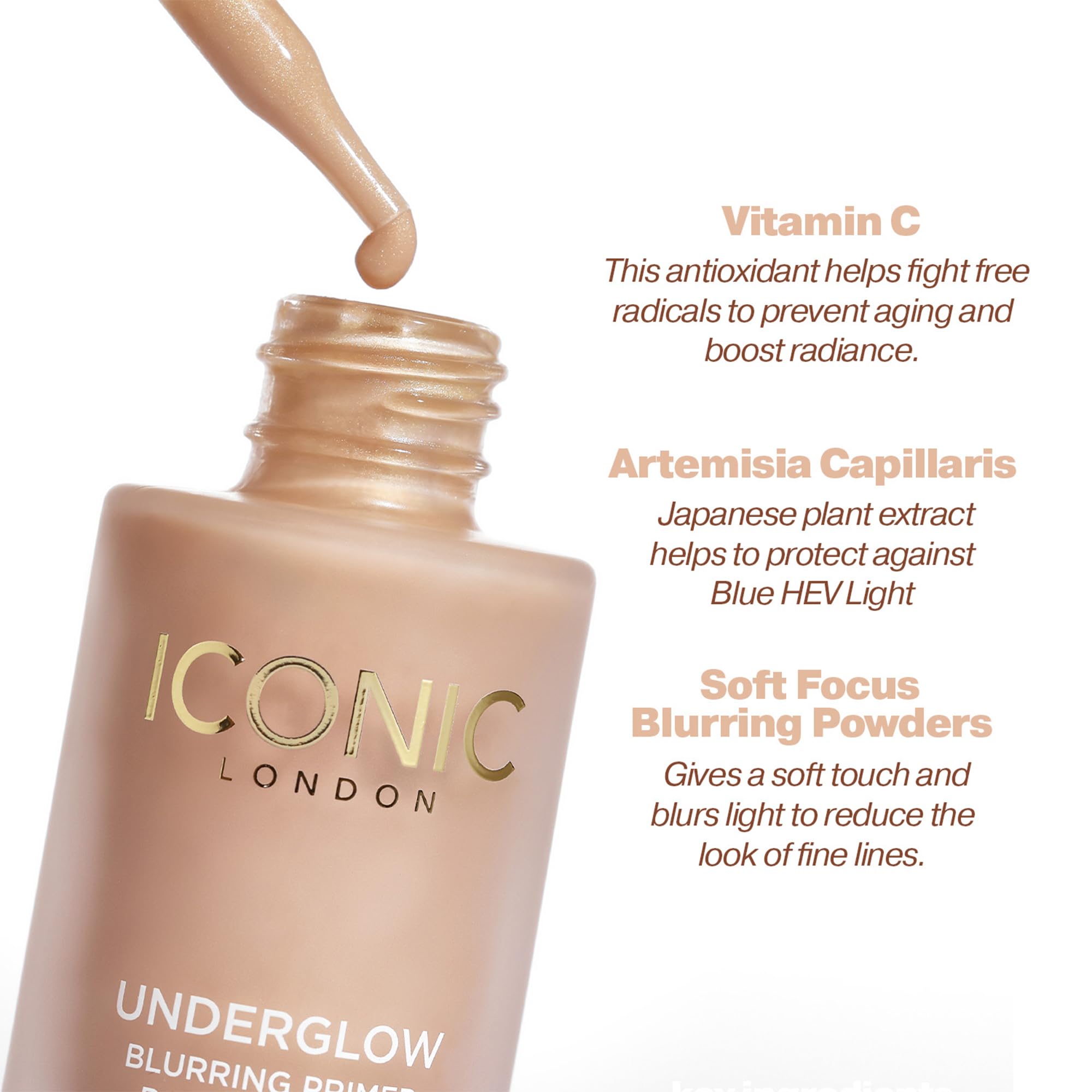 ICONIC LONDON Underglow Blurring Primer | Blurs Imperfections and Gives Skin a Radiant Glow, Cruelty-Free, Vegan Makeup Universal Shade, 0.91 Fl oz ICONIC LONDONAu supplements