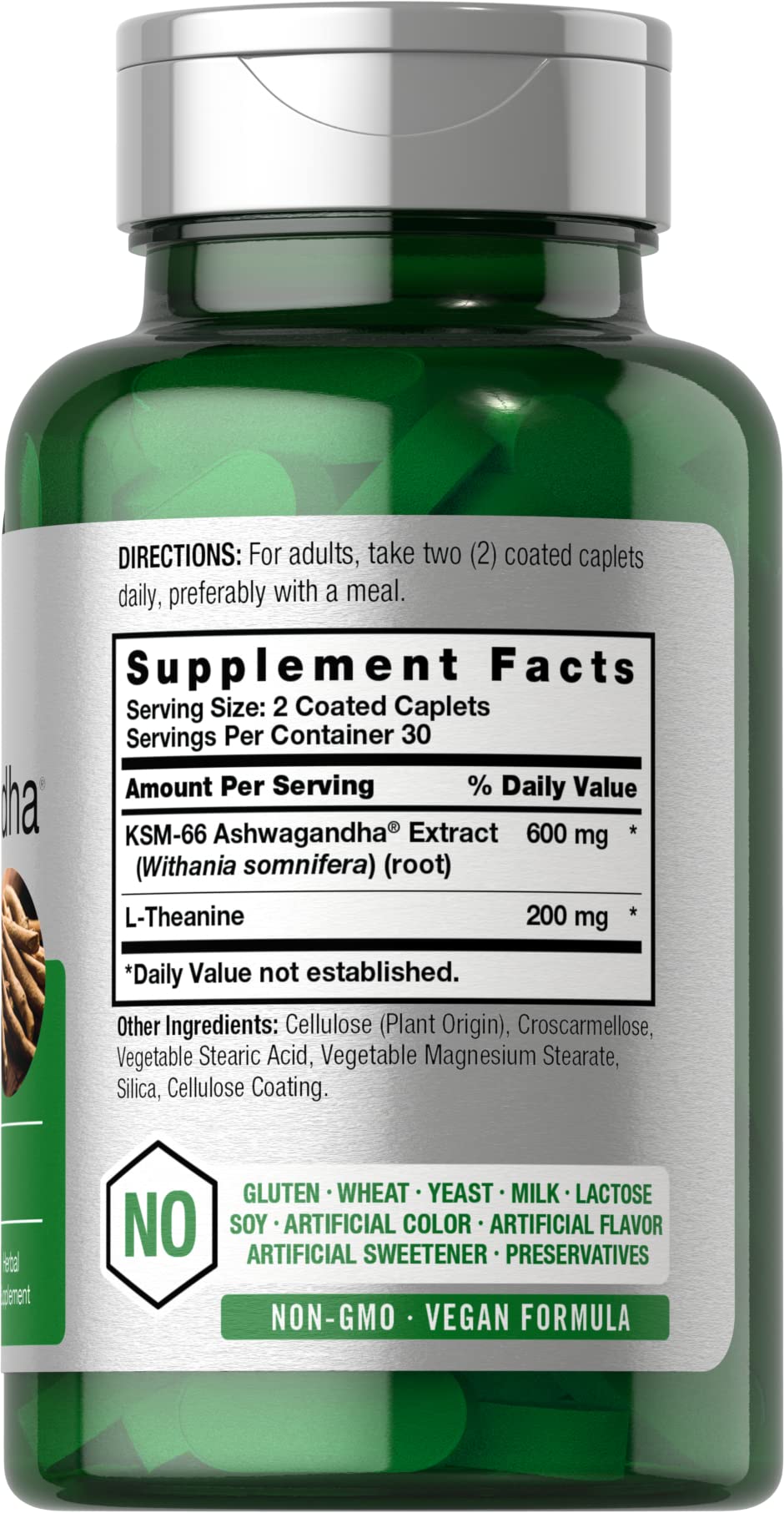 Horbäach KSM-66 Ashwagandha 600mg | with L-Theanine | 60 Coated Caplets | Vegan, Non-GMO, Gluten Free Complex Supplement HorbäachAu supplements