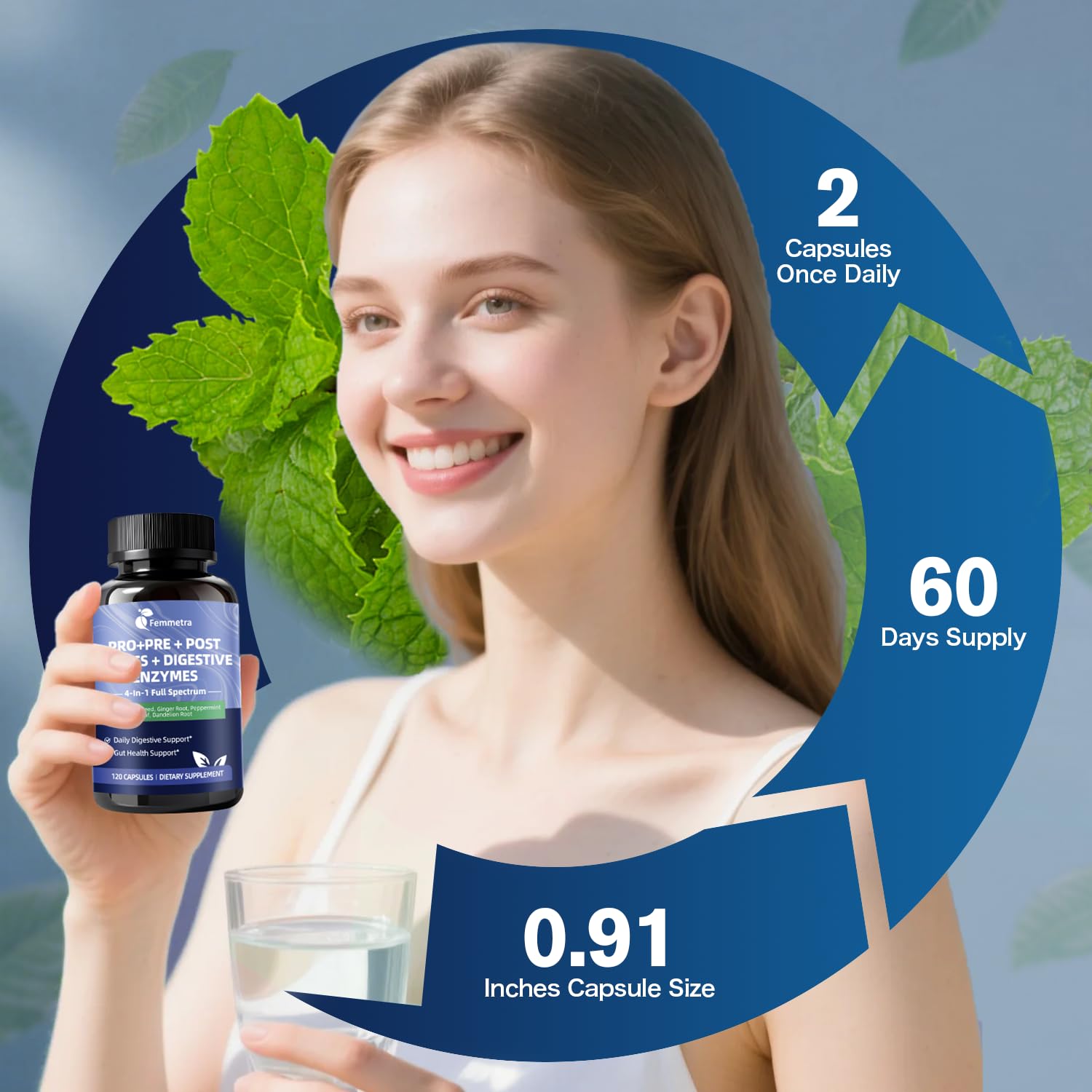 Digestive Enzymes Postbiotics Prebiotics Probiotics for Women Men, 200 Billion CFU 36 Probiotic Strains - Complete Gut, Digestive, Regularity, Gas, Bloating & Immune Support Supplement, Vegan, 60 Days FemmetraAu supplements