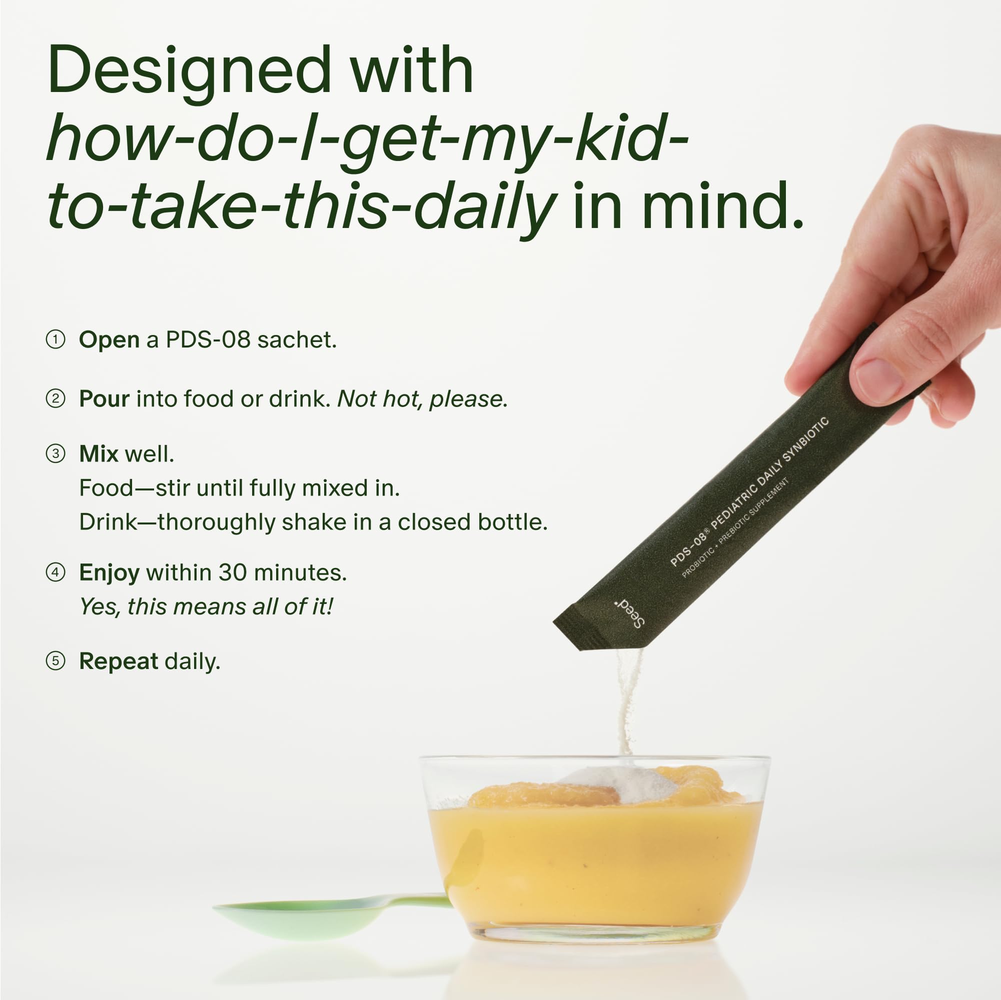 Seed PDS-08 Pediatric Daily Synbiotic - Fiber-Based Prebiotic & Probiotic for Kids - Digestive Health, Regularity, Constipation Relief - Ages 3-17 - Vegan and Shelf-Stable - 30 Sachets (30-Day Supply) Visit the Seed StoreUS supplements