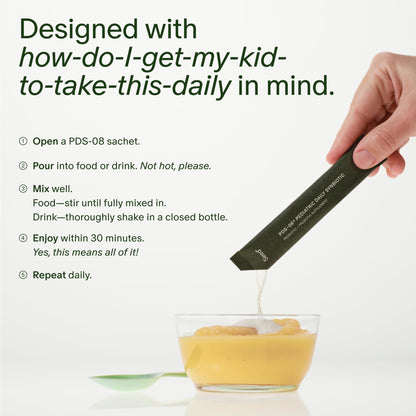 Seed PDS-08 Pediatric Daily Synbiotic - Fiber-Based Prebiotic & Probiotic for Kids - Digestive Health, Regularity, Constipation Relief - Ages 3-17 - Vegan and Shelf-Stable - 30 Sachets (30-Day Supply) Visit the Seed StoreUS supplements