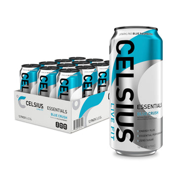 CELSIUS ESSENTIALS, Sparkling Blue Crush, Performance Energy Drink 16 Fl Oz (Pack of 12) CELSIUSUS supplements