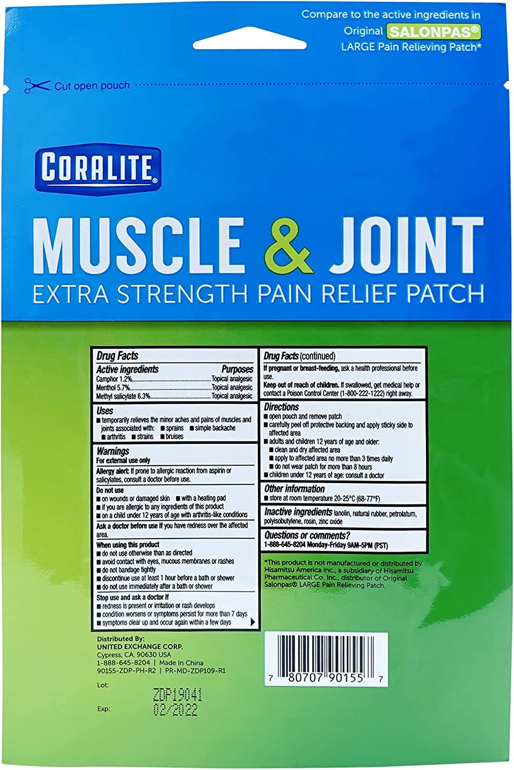 Great Lakes Wholesale 8070790155 2Ct Heat Pain Patch Health Products CoraliteAu supplements