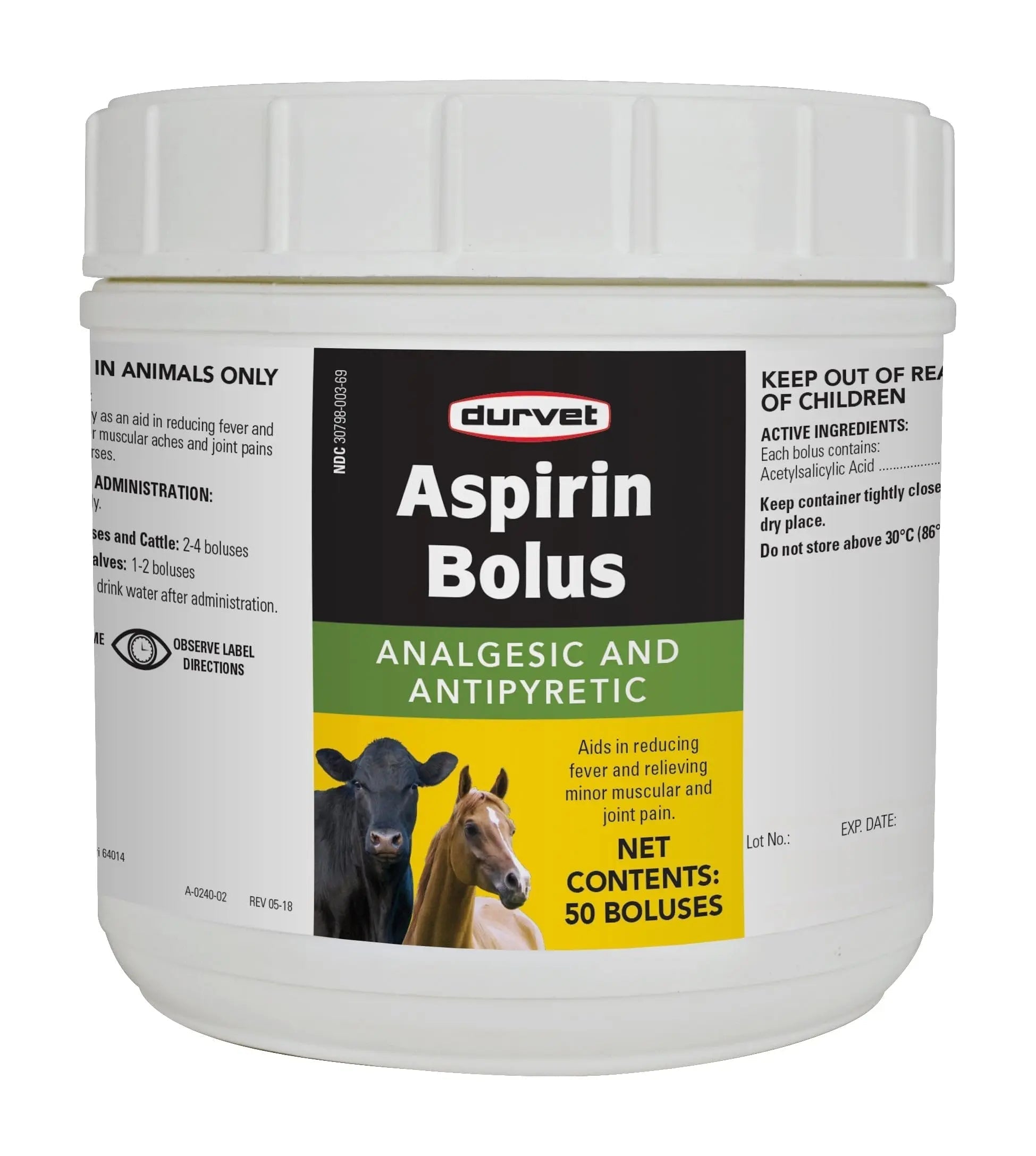 DURVET 054163 Aspirin Bolus Red.50Count DurvetAu supplements