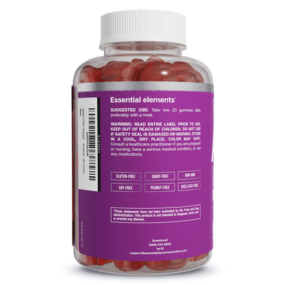 Essential Elements Apple Cider Vinegar Gummies from The Mother - Naturally-Sourced Essential ElementsUS supplements