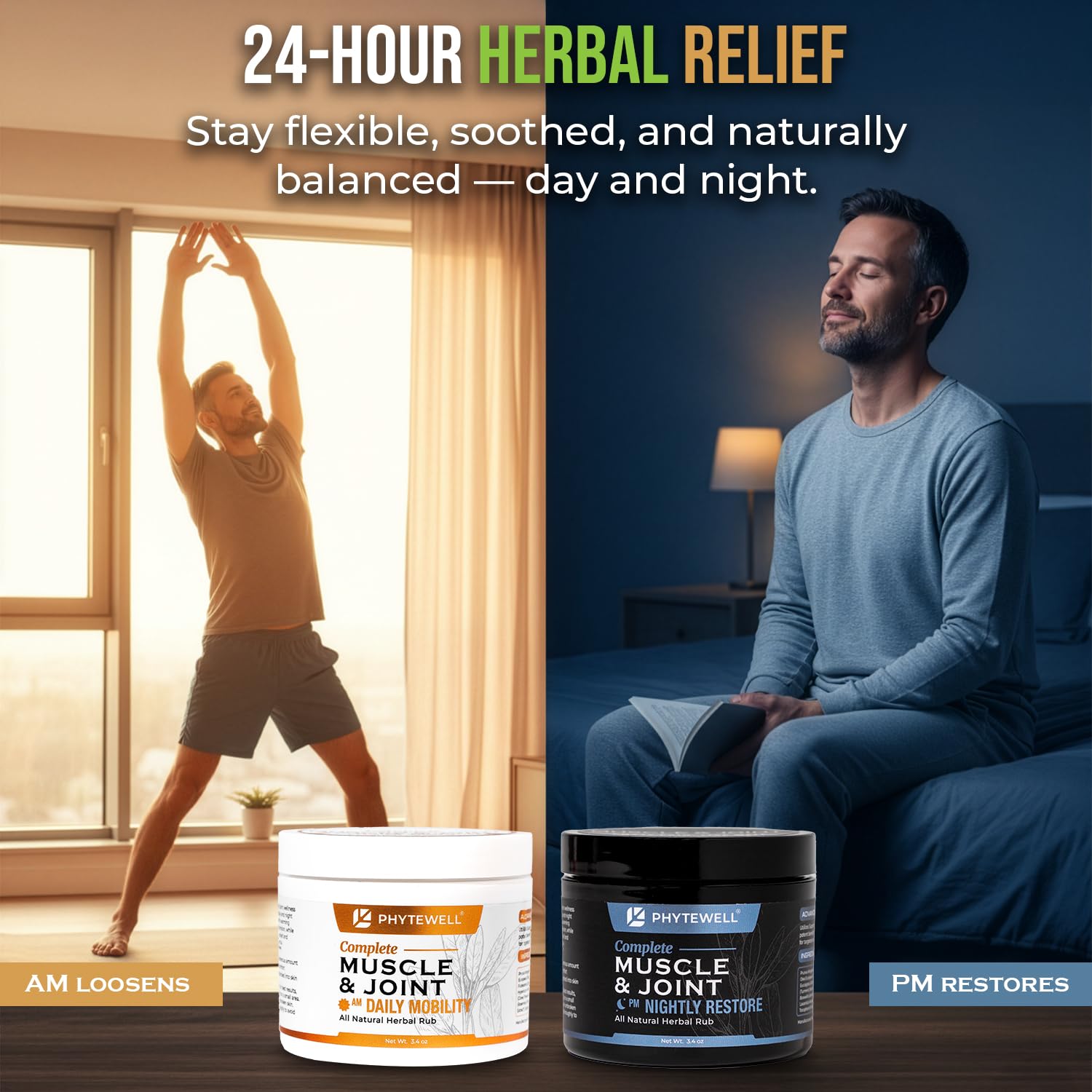 PHYTEWELL Muscle & Joint Rub Balm - Day & Night Pain Relief for Back, Knee, & Shoulder - Crafted with Arnica, Clove & Black Pepper to Support Recovery & Relaxation – Premium Non-Greasy Texture PHYTEWELLAu supplements