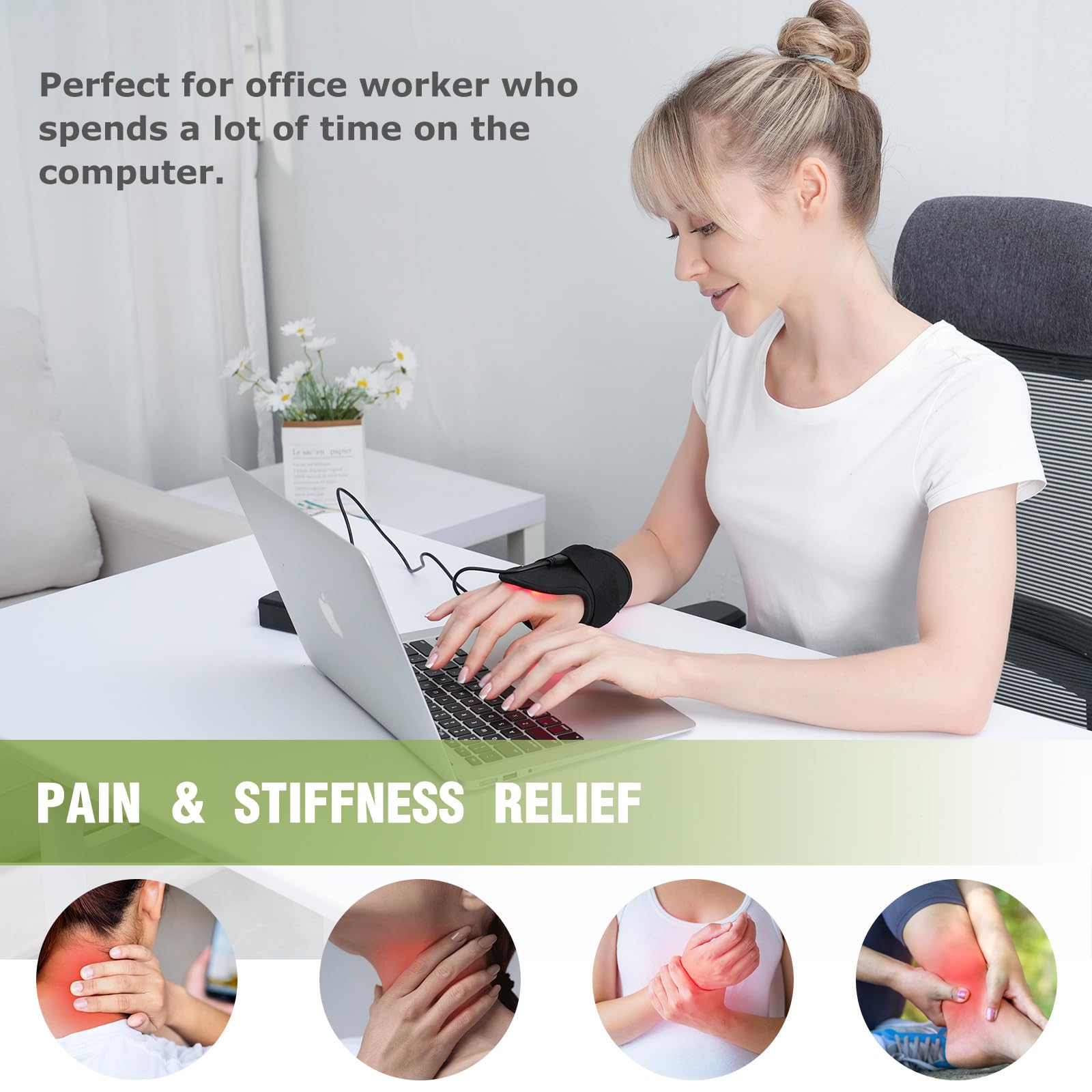 Rechargeable Red Light Therapy Neck Shoulder, Infrared Light Therapy for Body Pain Relief, Portable Red Light EnjoYieldAu supplements
