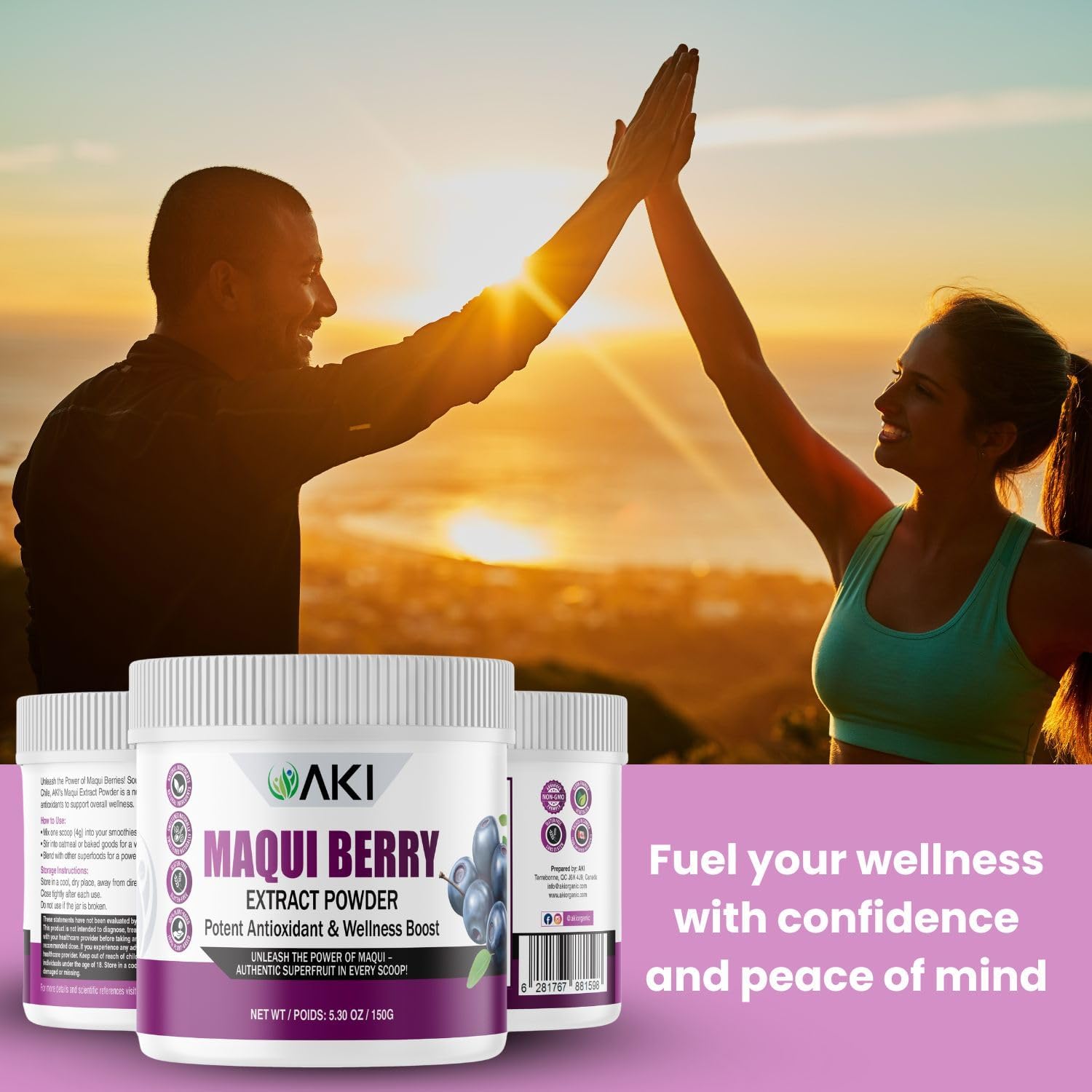 AKI Maqui Berry Extract Powder – Wild Harvested from Patagonia, High in Anthocyanins & Polyphenols, Freeze-Dried Superfruit for Smoothies, Non-GMO, Vegan, 150g/ 5.3 oz AKI ORGANICAu supplements
