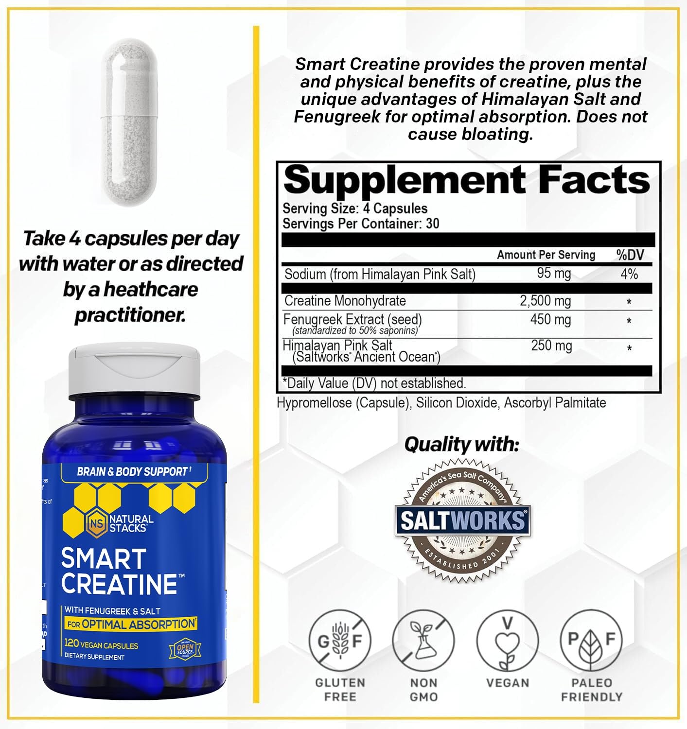 NATURAL STACKS Creatine Monohydrate & Magtech Hydrate Bundle - 2500mg Creatine + 200mg Elemental Magnesium Per Serving - Supports Hydration, Brain Health & Endurance - 44 Total Servings NATURAL STACKSAu supplements