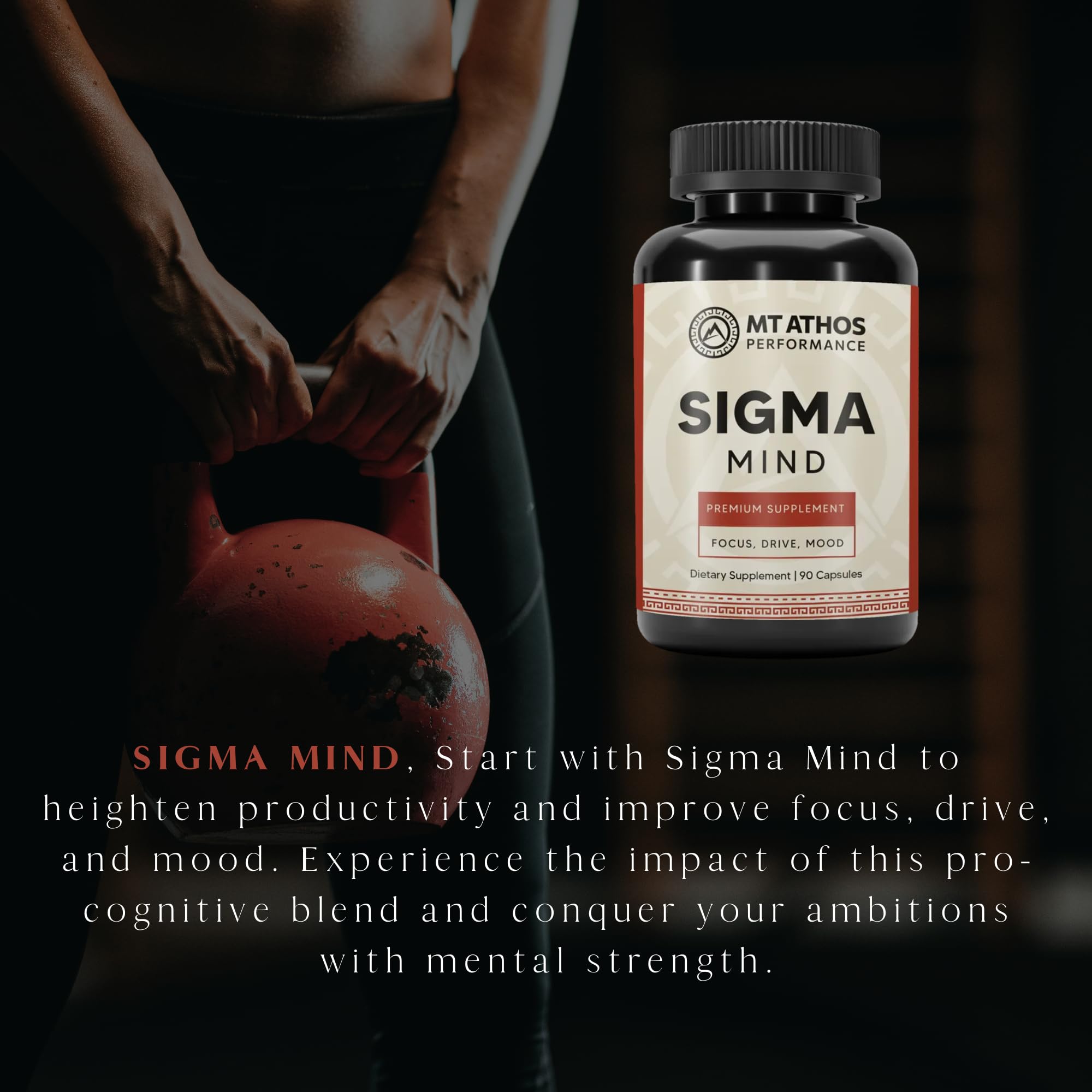 Mt. Athos Performance Sigma Mind | Potent Nootropic Formula to Support Cognitive Function, Improved Focus, Drive, and Mood | 30 Servings, 90 Capsules Mt. Athos PerformanceAu supplements