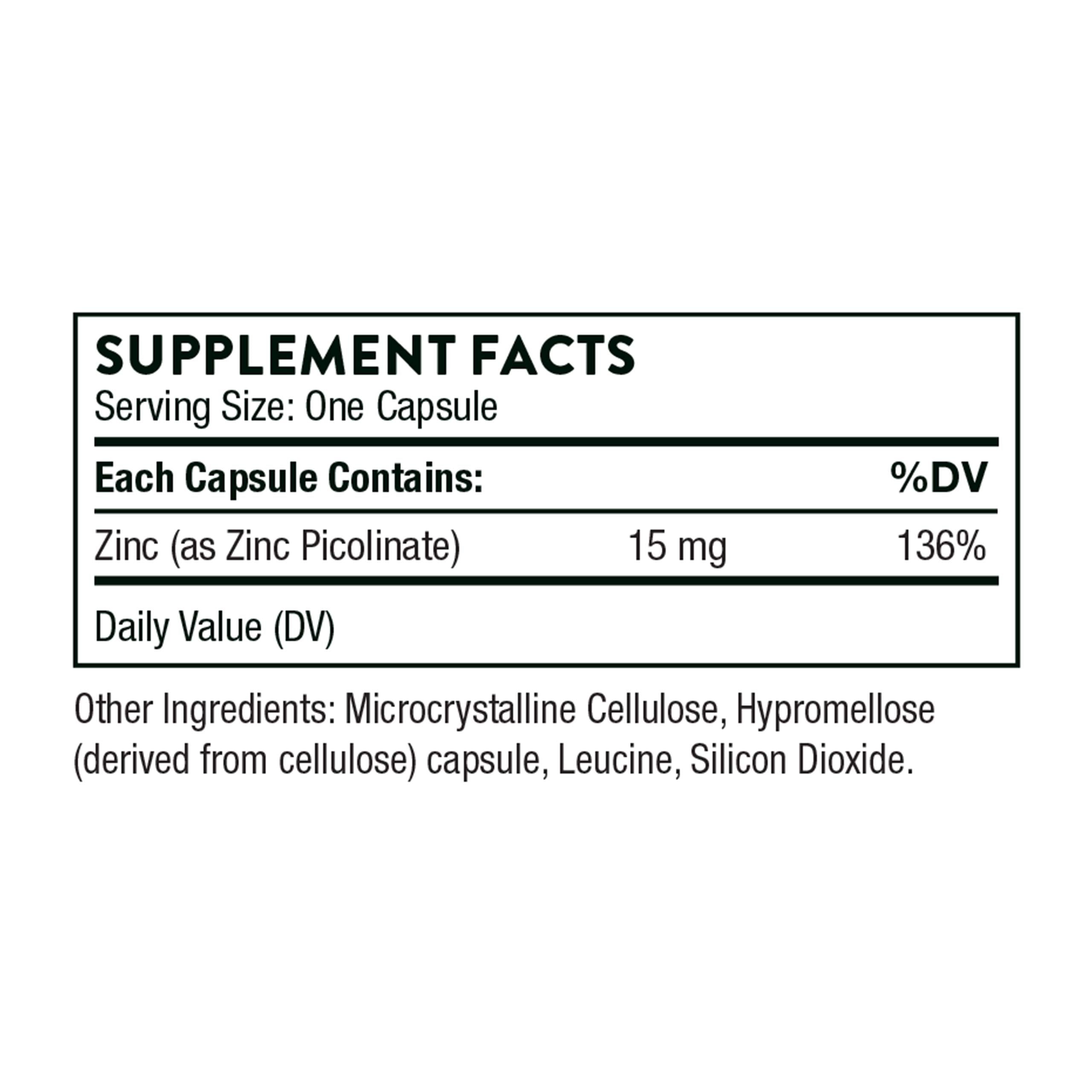 Thorne Zinc Picolinate 15mg - Highly Absorbable Zinc Supplement - Supports Wellness THORNEUS supplements