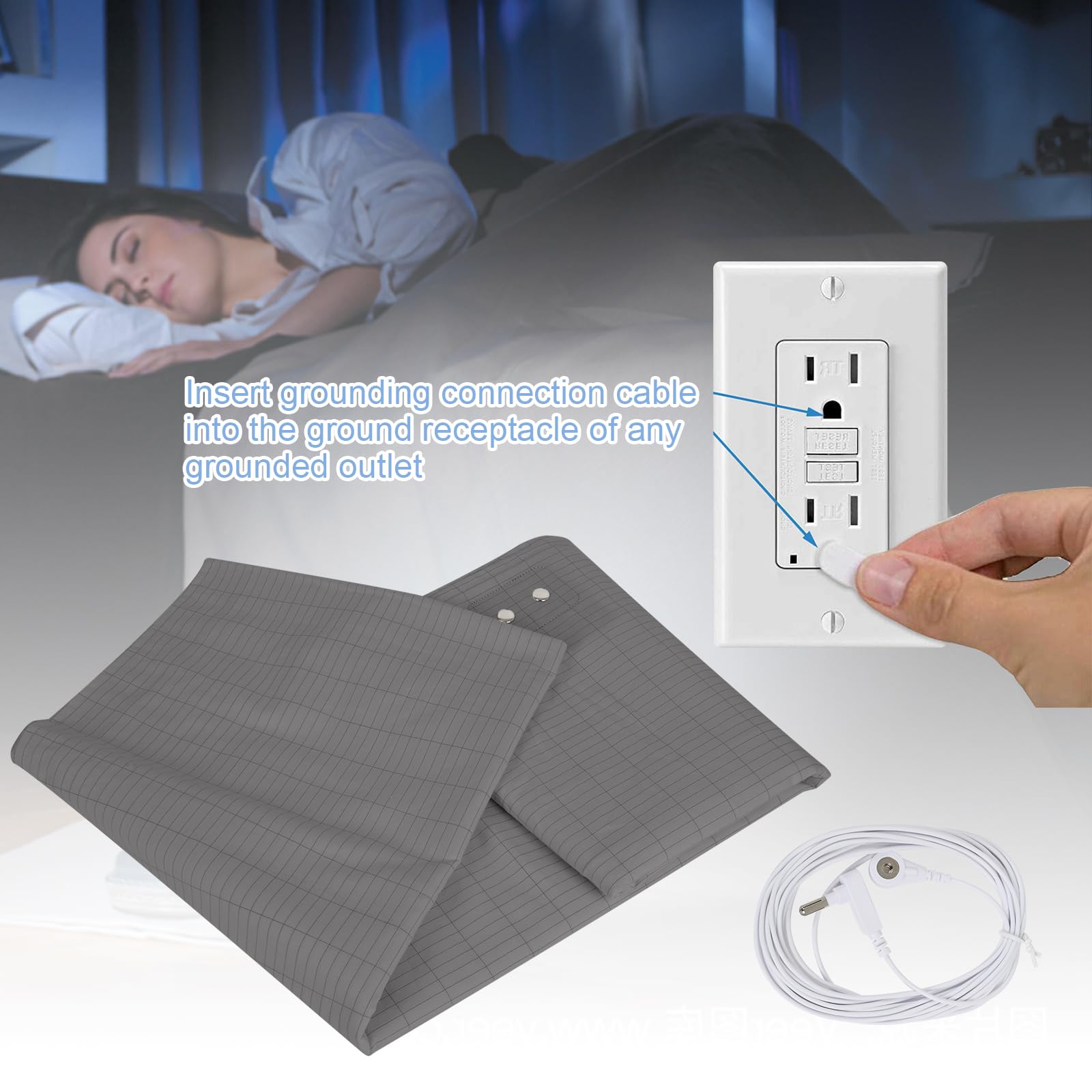 Grounding Mat for Bed, Grounding Sheets Blanket with Grounding Cord, Earthing Mat Grounding Pad ReaengAu supplements