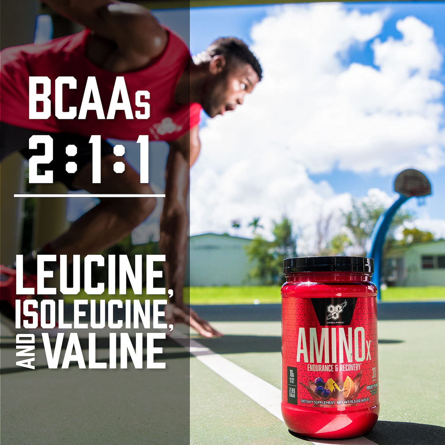 BSN Amino X Muscle Recovery & Endurance Powder with BCAAs, Intra Workout Support, 10 Grams of Amino Acids, Keto Friendly, Caffeine Free, Flavor: Fruit Punch, 30 servings (Packaging May Vary) BSNAu supplements