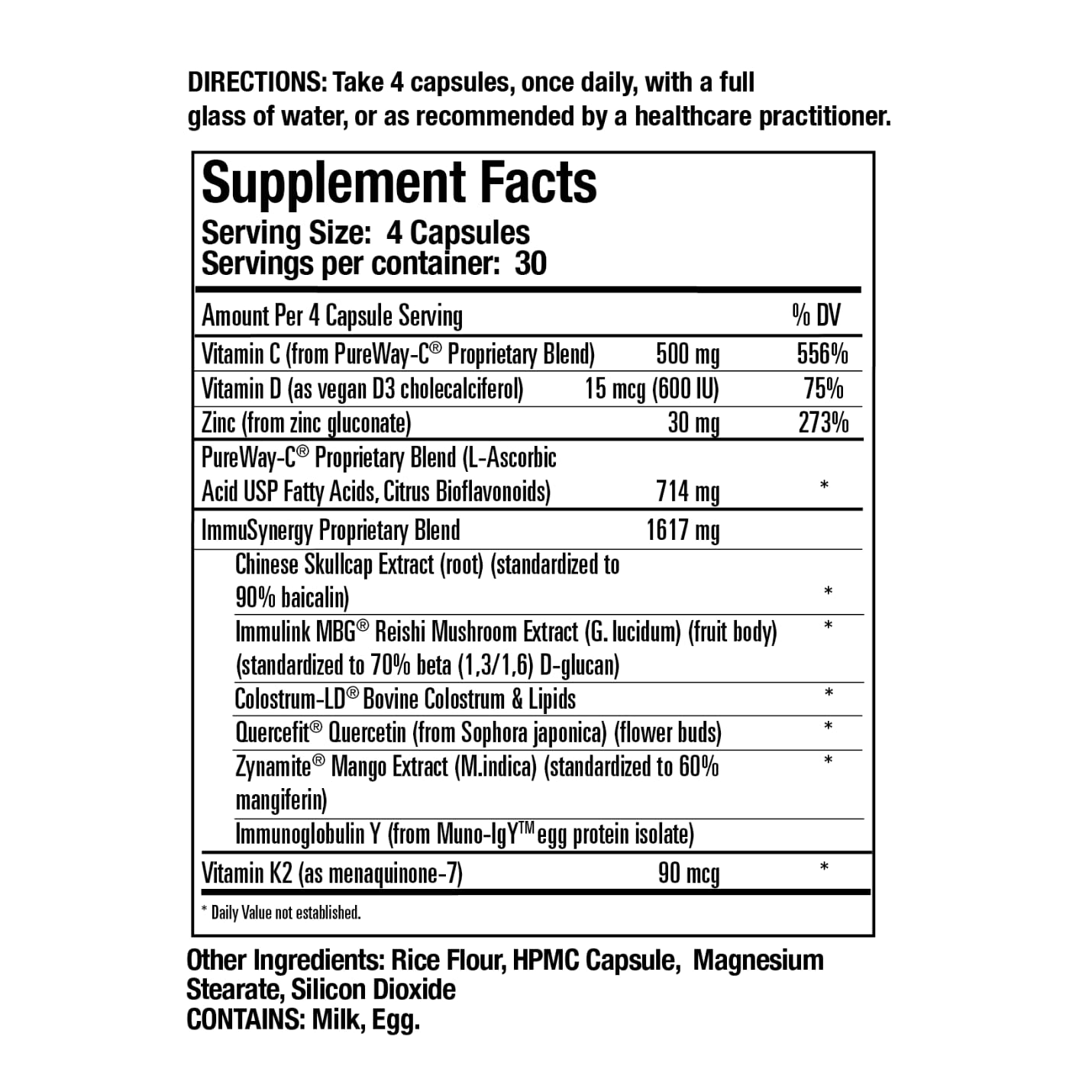 Colostrum-LD ImmuSynergy 10 Capsules - 120 Count-Immune Fortifying Ingredients - Vitamin C, D3, Zinc, Beta Glucan, Quercetin GastroDefenseAu supplements