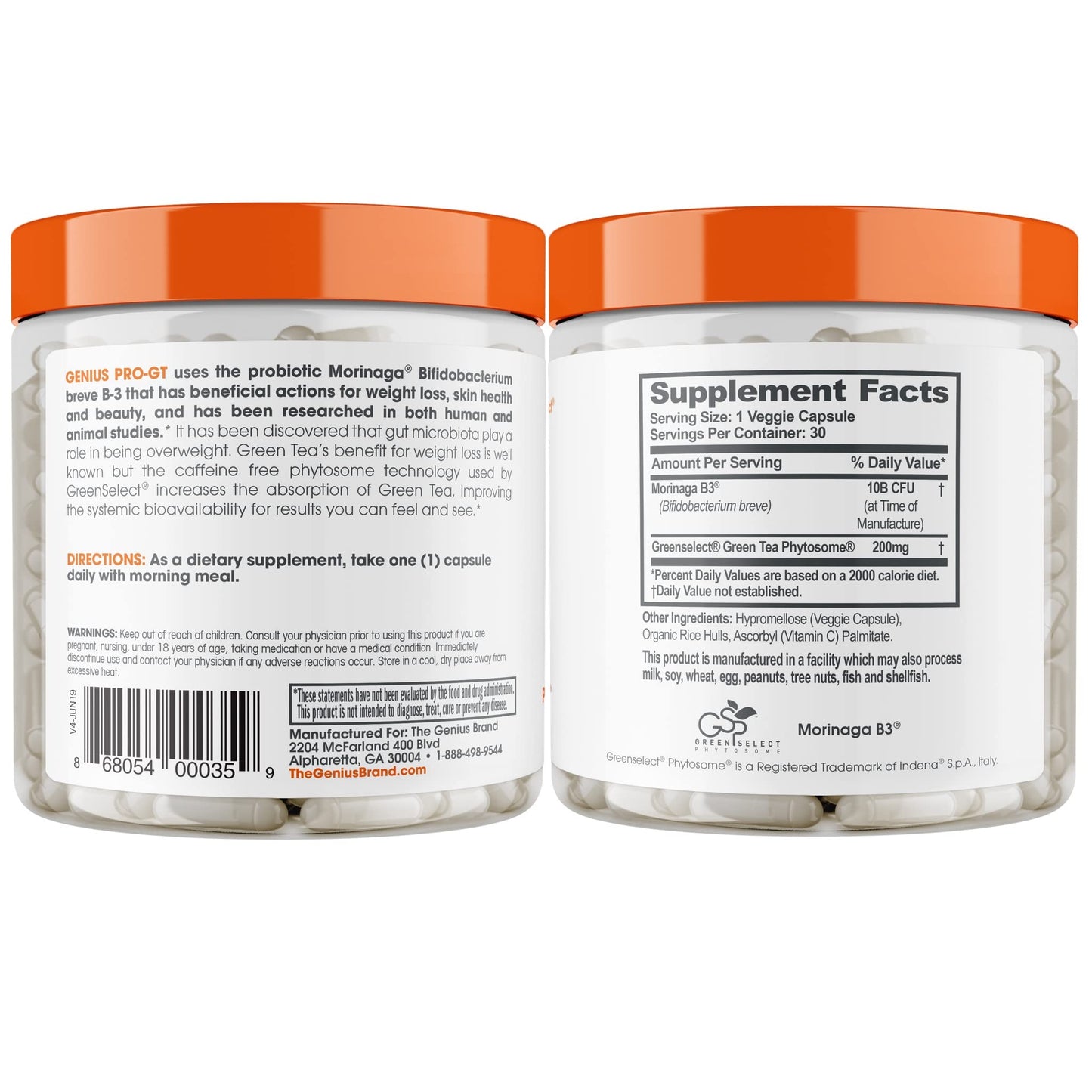 Genius Probiotics for Weight Loss with Green Tea Extract - Fat Burner Supplement & Digestive The Genius BrandUS supplements