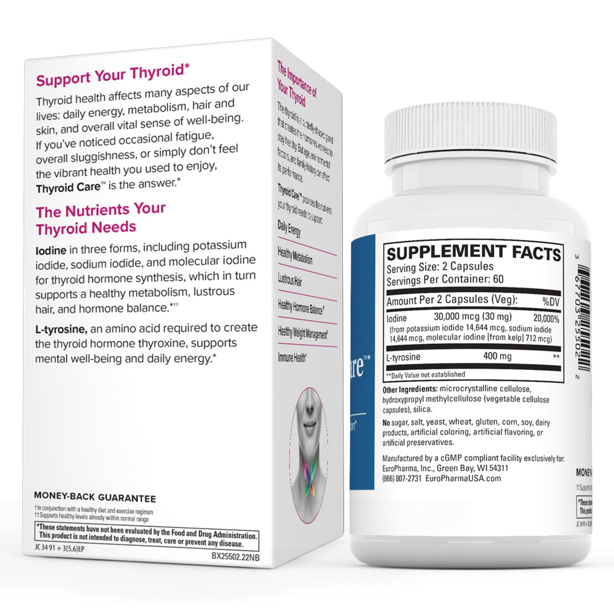 Terry Naturally Thyroid Care - 120 Capsules - Complete Metabolic Function - with Iodine Terry NaturallyAu supplements