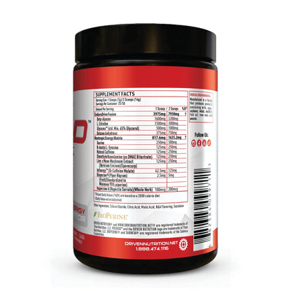 Driven PREWOD Energy Matrix, 50 Servings - Pre-Workout Supplement with Caffeine Driven NutritionUS supplements