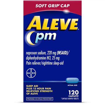 Aleve PM Sleep Aid Plus Pain Reliever Caplets, Naproxen Sodium & Diphenhydramine HCl, Nighttime, 120 Count AleveAu supplements