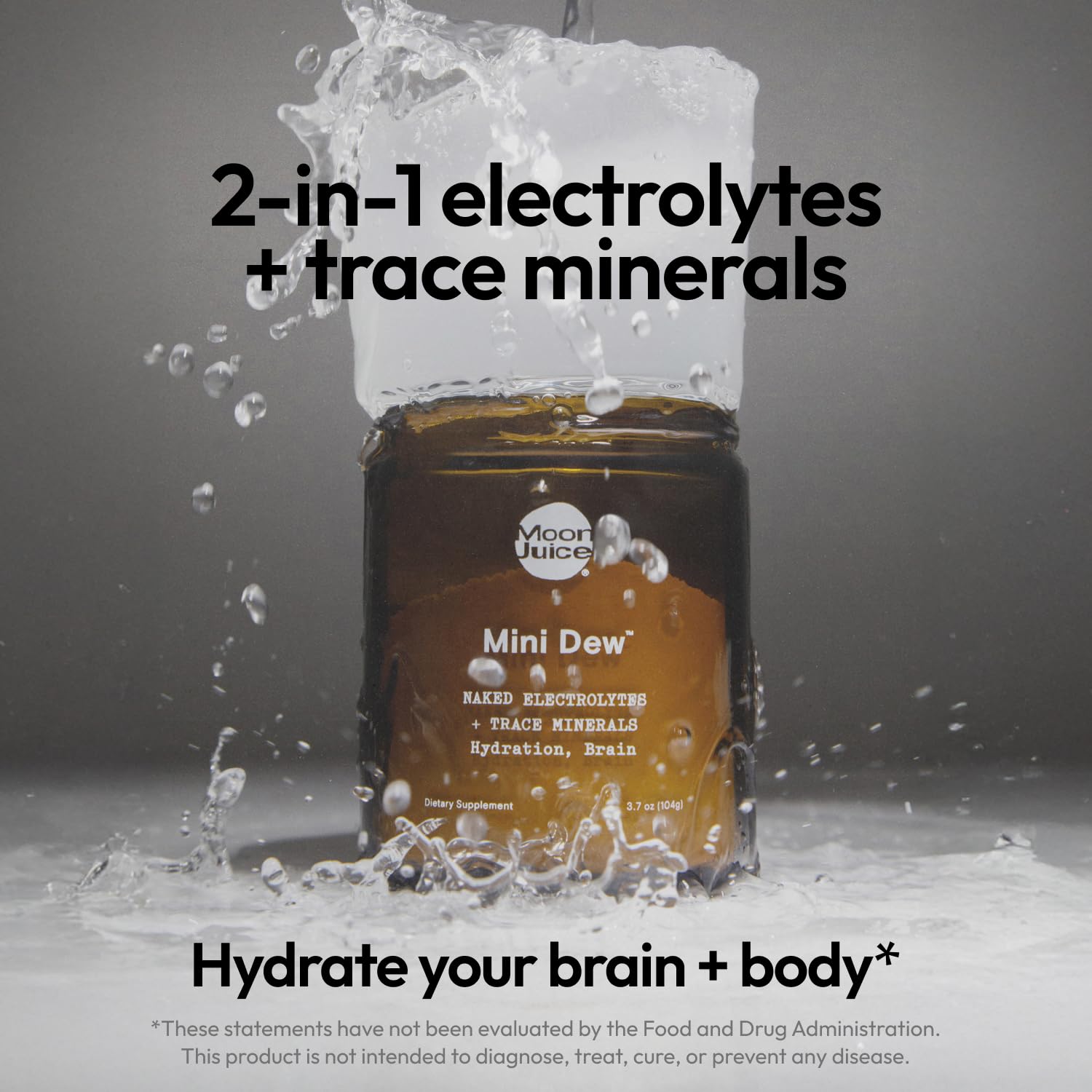 Moon Juice Mini Dew Electrolytes Powder - Sugar Free Minerals & Electrolyte Hydration Powder for Instant Hydration & Brain Support - Magnesium, Calcium, Potassium, Pink Salt, Unflavored, 30 Servings Moon JuiceUS supplements