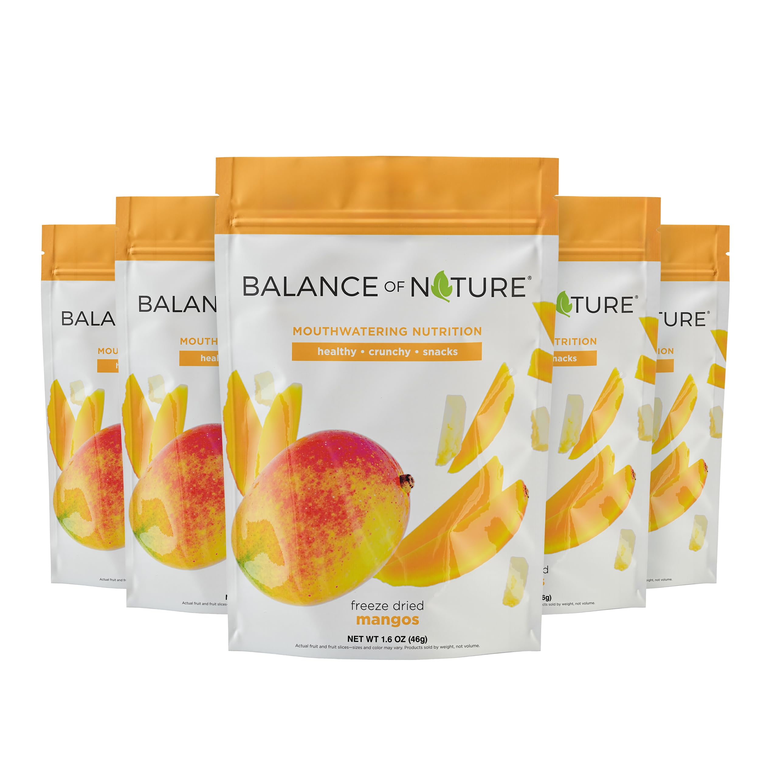 Balance of Nature Freeze-Dried Mangos (5 Pack) – 100% Real Fruit, Crunchy Mango Slices, Healthy Snack, Mouthwatering Nutrition, Gluten-Free, Vegan, No Sugar Added, Five 1.6 oz Bags Balance of NatureAu supplements