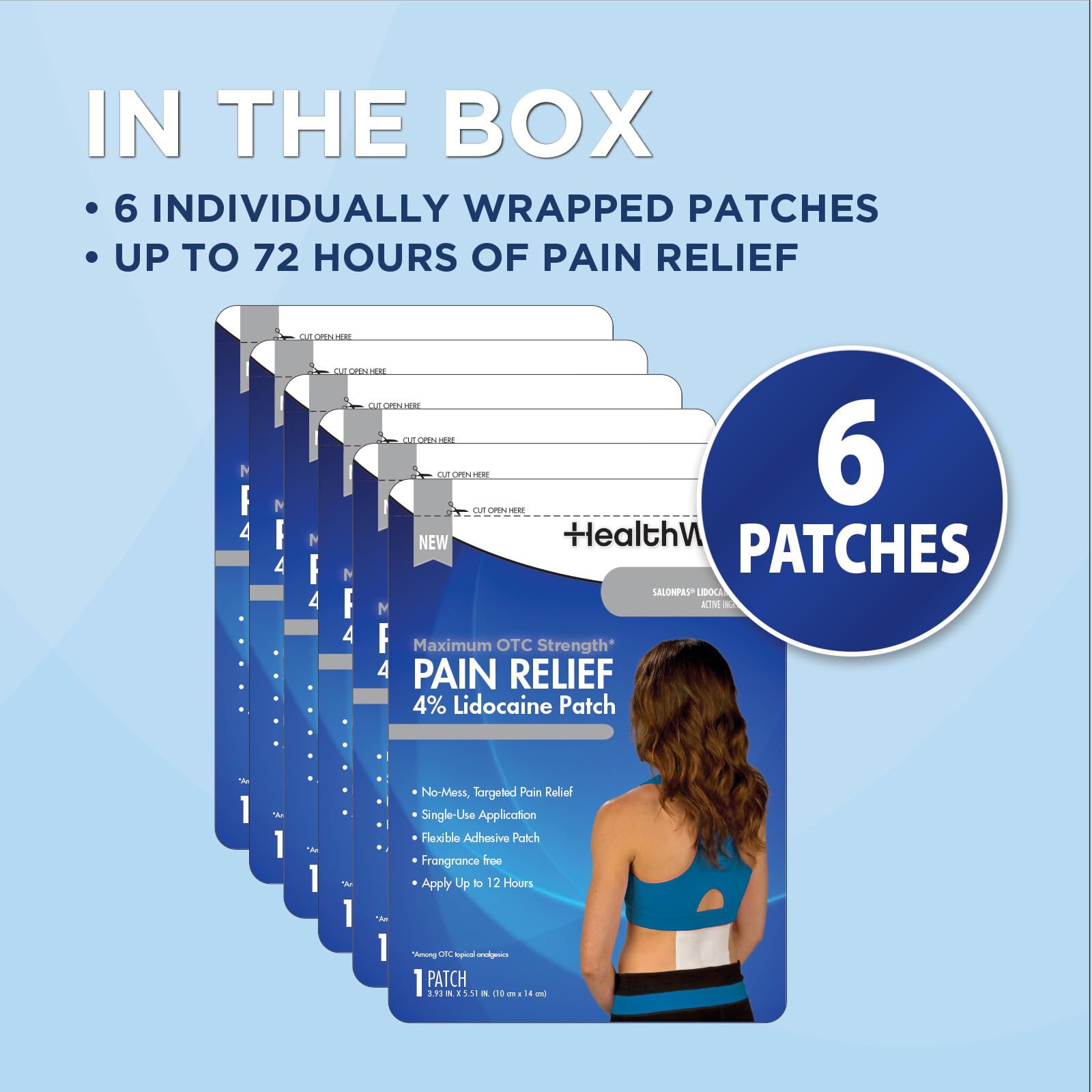 HealthWise Maximum Strength Pain Relief 4% Lidocaine Pain Relief Patch, Blue, (59-9116) HealthWiseAu supplements