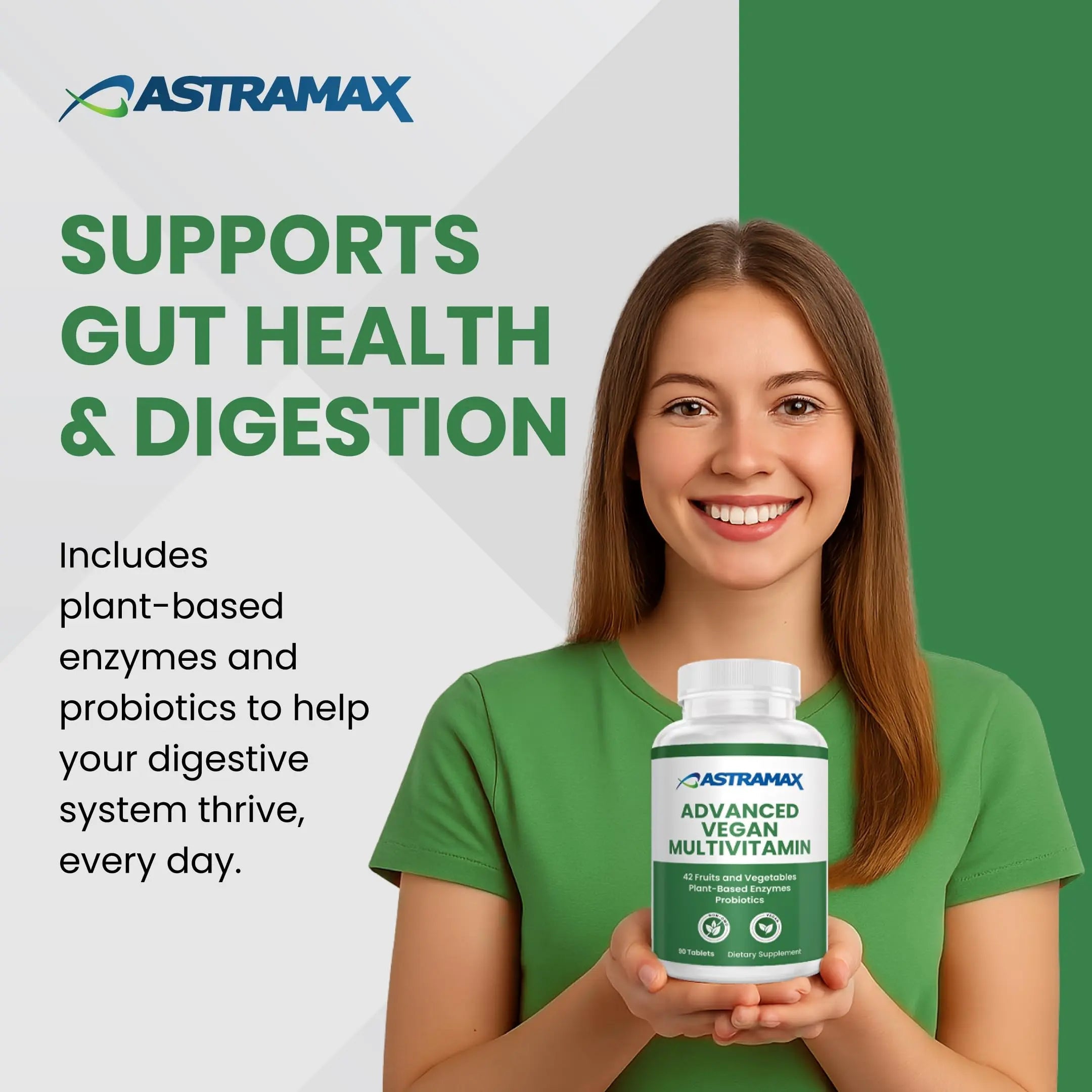 Astramax Advanced Vegan Multivitamin | Whole Food-Based Vitamin & Mineral Complex with 26 Nutrients, B12, D3, Probiotics & 42 Superfoods | AstramaxAu supplements
