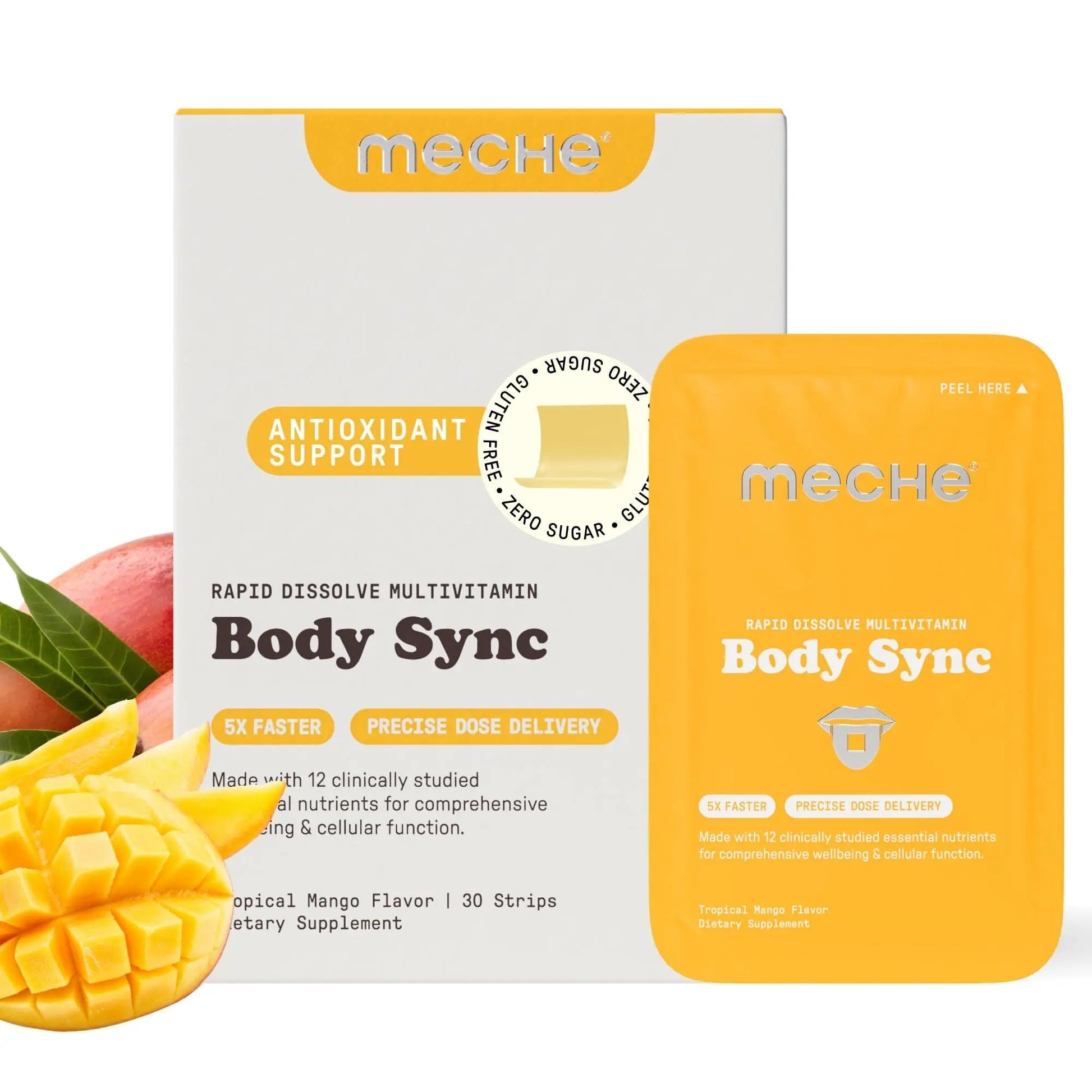 Meche Multivitamin for Women and Men Strip Supplements - Vitamins A, C, D, B6, Methylated B12, Folate, Biotin - Beauty, Energy, Immune Support MecheAu supplements