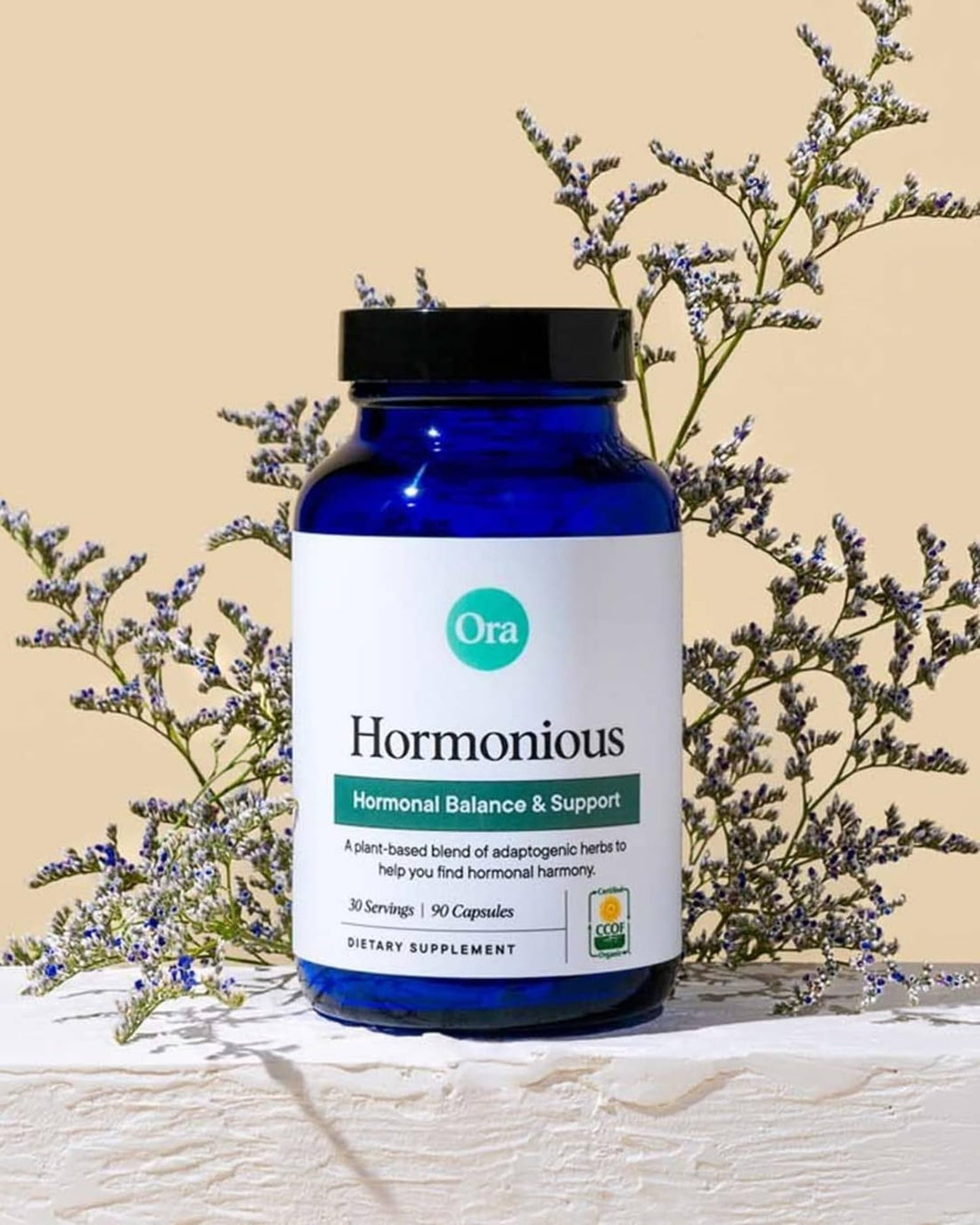 Ora Organic Natural Hormone Balance Supplement & Hormonal Acne Relief for Women - Support Skin, Mood, Energy, PMS & Menopause - Ashwagandha, Maca, Burdock Root, Cordyceps & VIT C - 90 Capsules Ora OrganicUS supplements