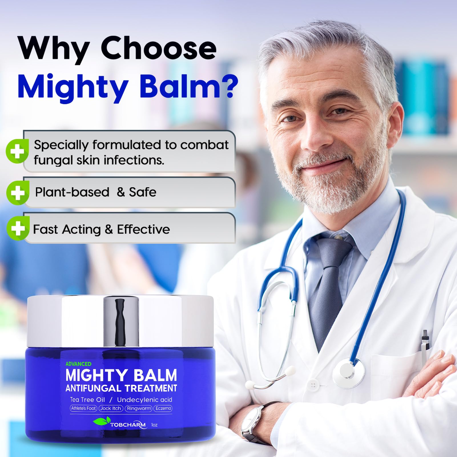 Tobcharm Antifungal Cream, Antifungal Cream for Skin, Ringworm Treatment for Humans TobcharmUS supplements