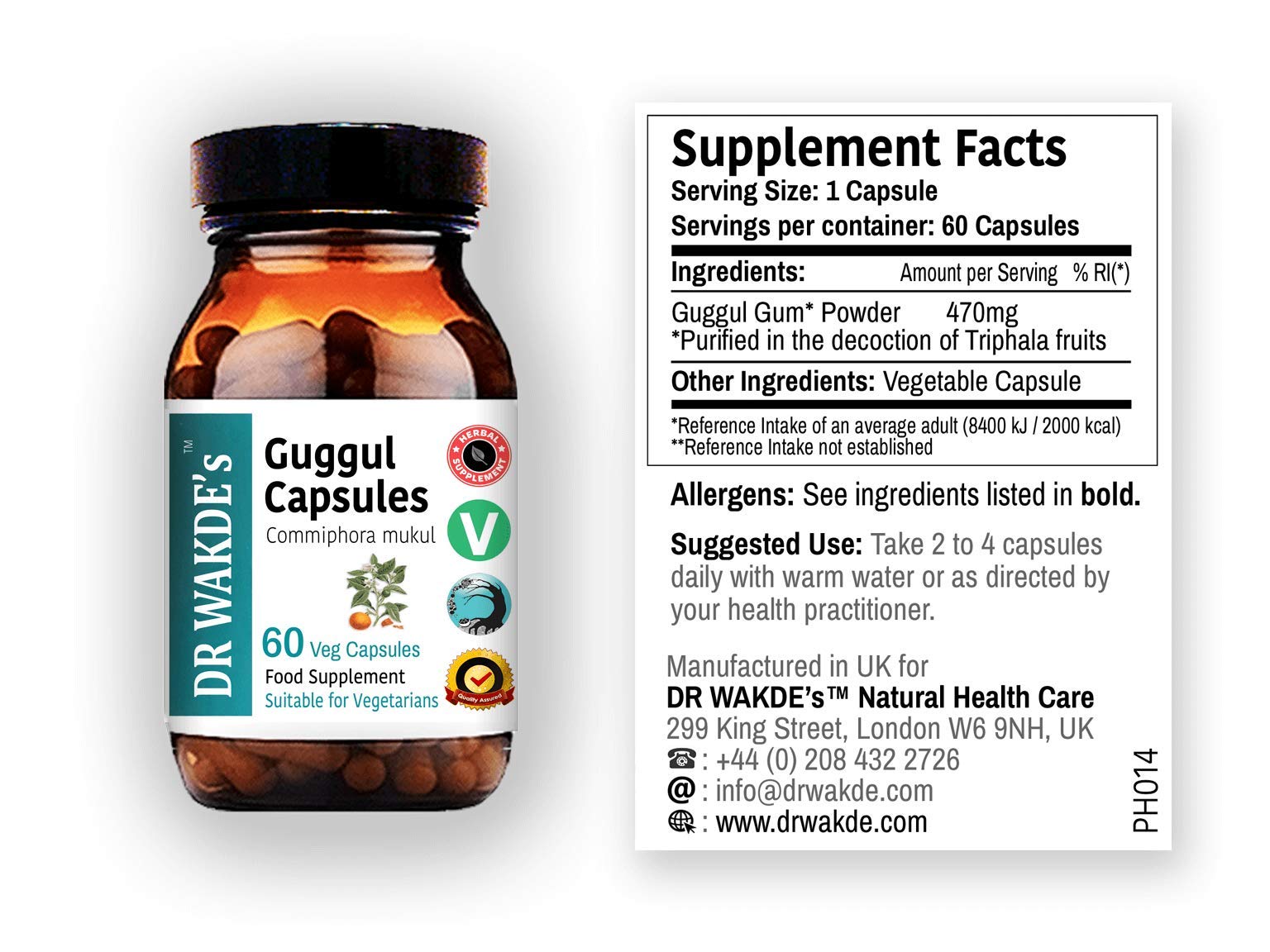 DR WAKDE'S Guggul Capsules (Mukul Myrrh, Commiphora Mukul, 60 Veg Caps, Plant-Based Supplement, Ayurvedic Herb, All Natural, Vegan) DR WAKDE'sAu supplements