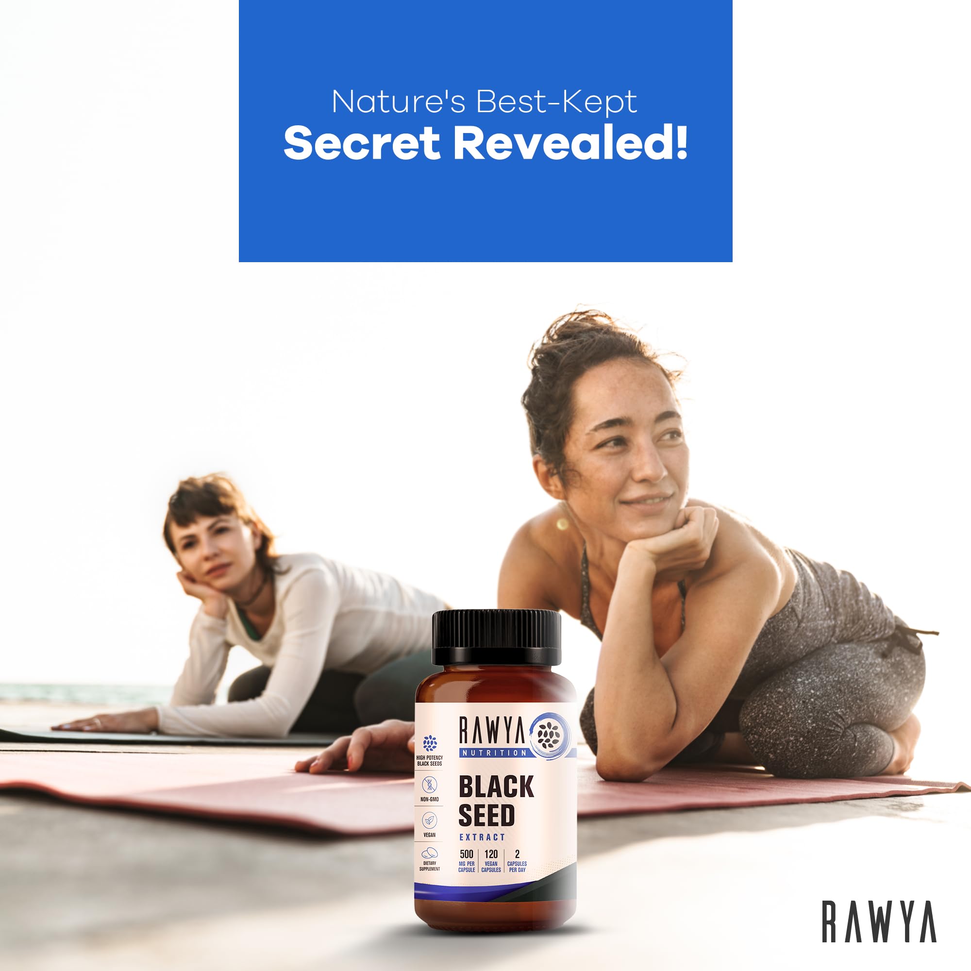 RAWYA Nutrition, Black Seed Extract, 120 Vegan Capsules, Nigella Sativa, Black Cumin RAWYAUS supplements