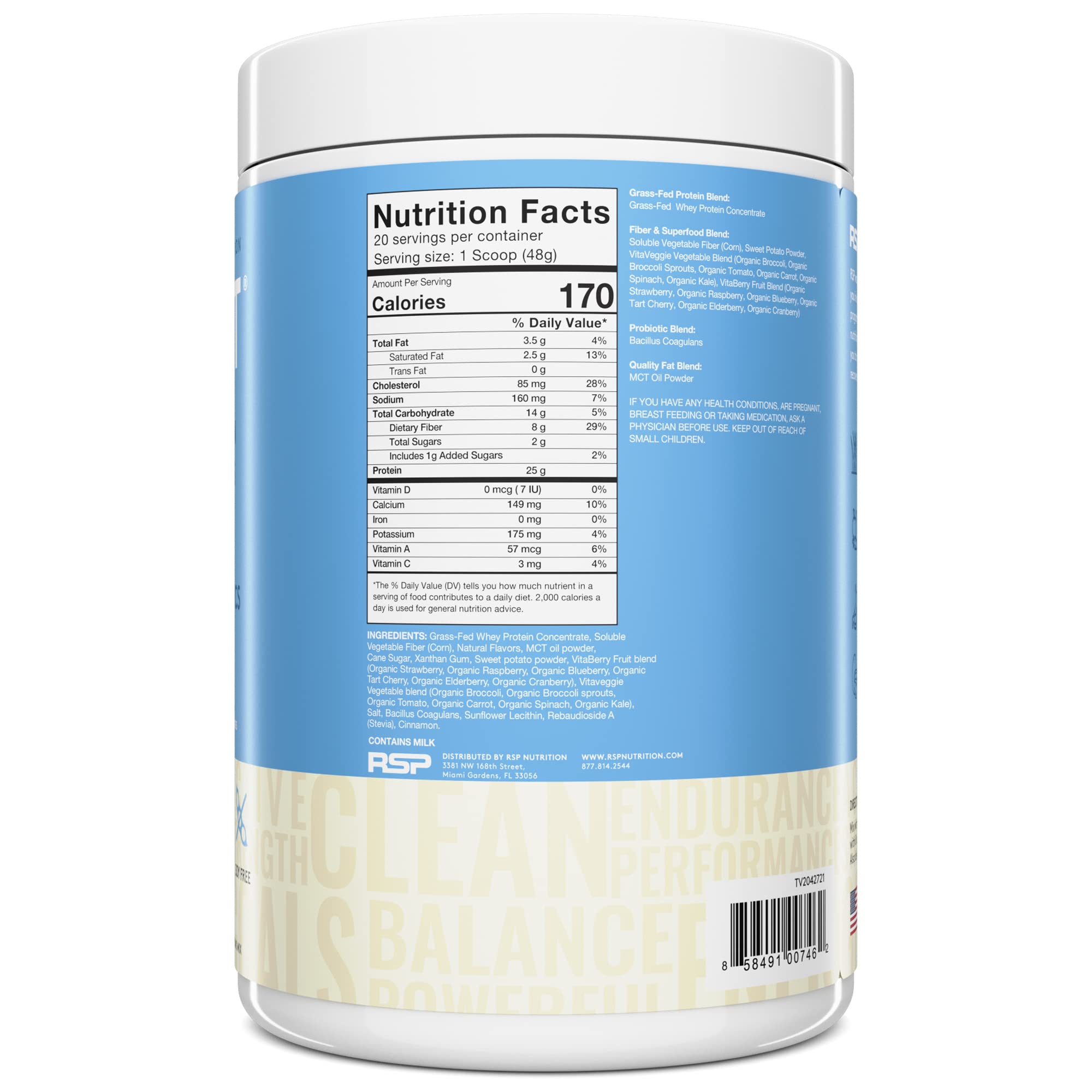 TrueFit Meal Replacement Shake Protein Powder, Grass Fed Whey + Organic Fruits RSP NUTRITIONAu supplements