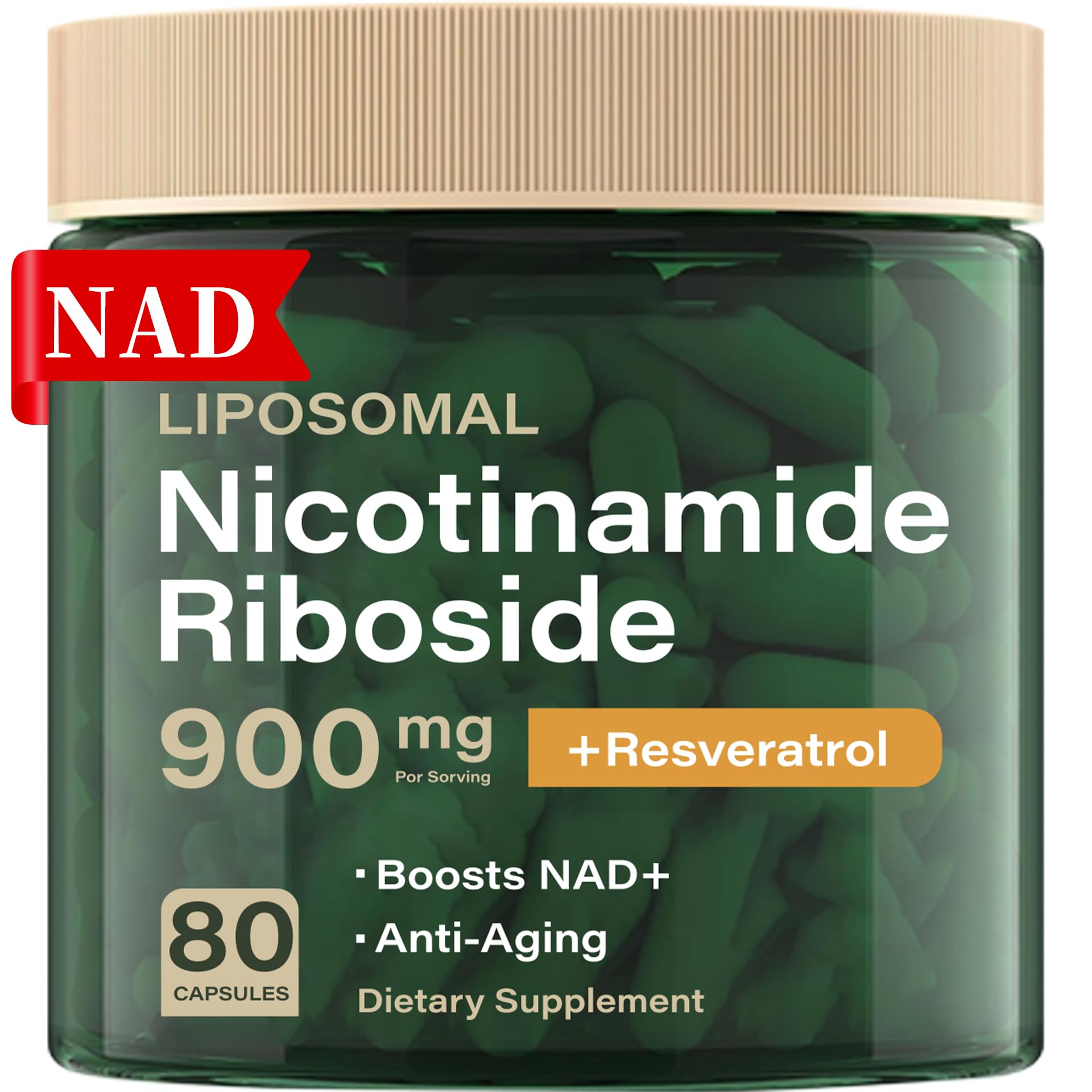 HHerbionix NAD Resveratrol Supplement Plus Extra Strength, Nicotinamide Riboside NR 900mg for Women & Men, NAD Supplement NMN Alternative– Liposomal Formula for Energy, Anti-Aging HHerbionixAu supplements