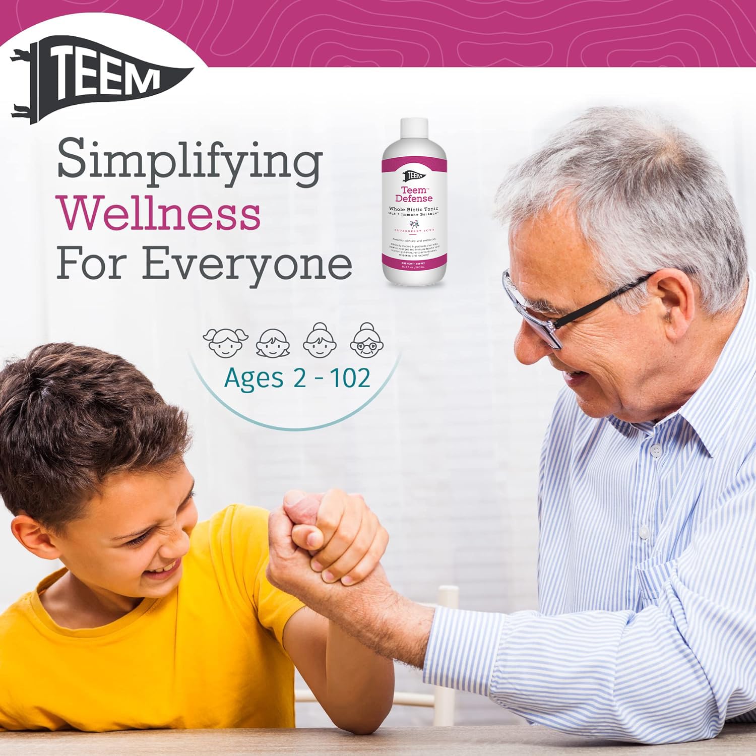 Teem Defense Liquid Probiotic with Elderberry, Whole Biotic Tonic for Digestion & Immunity, Prebiotic Probiotic & Postbiotic Supplement for Kids and Adults, 30 Day Supply – 16.3 Fl.Oz TeemAu supplements